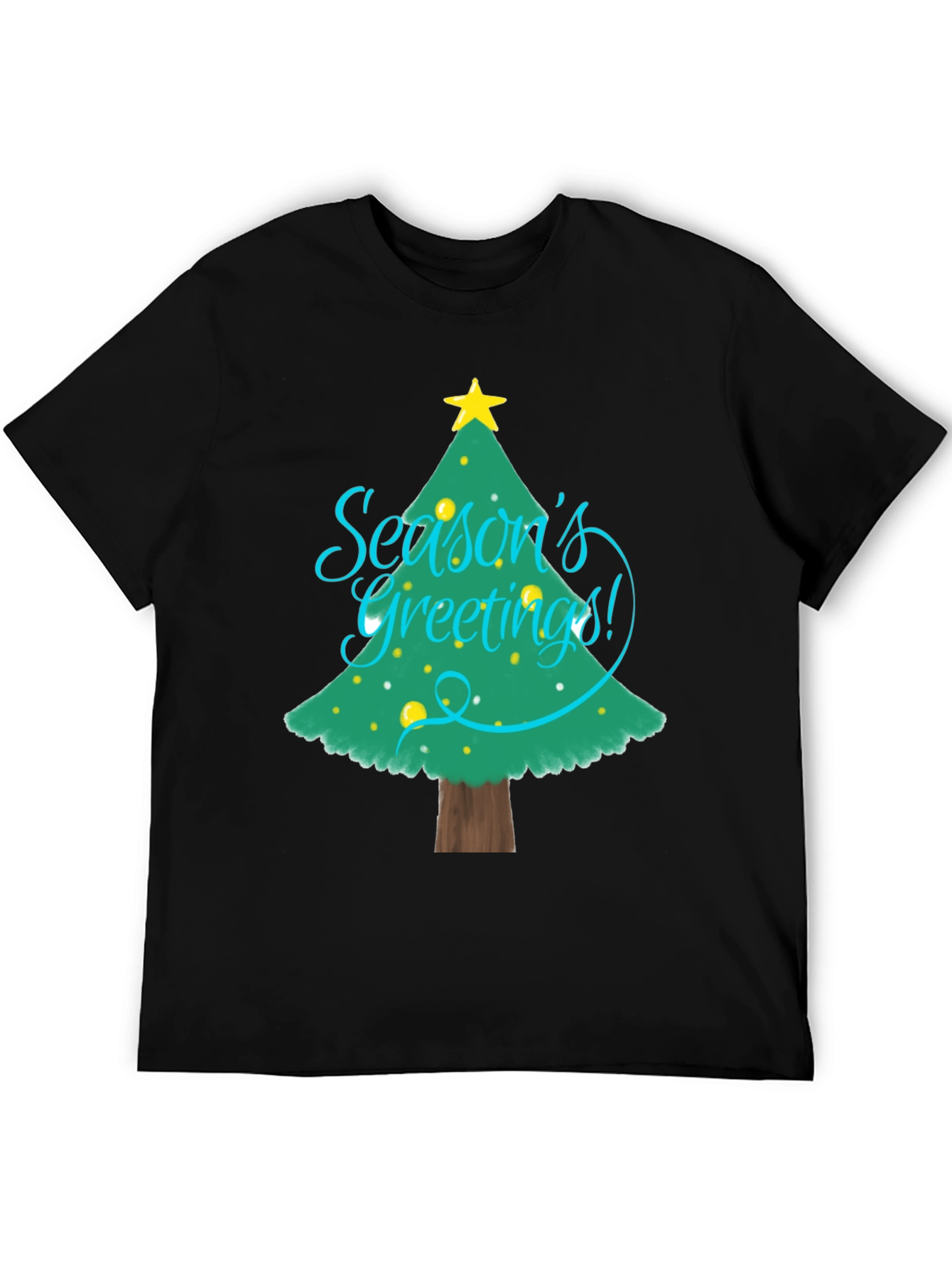 Christmas Seasons Greetings Tree Graphic T-Shirt