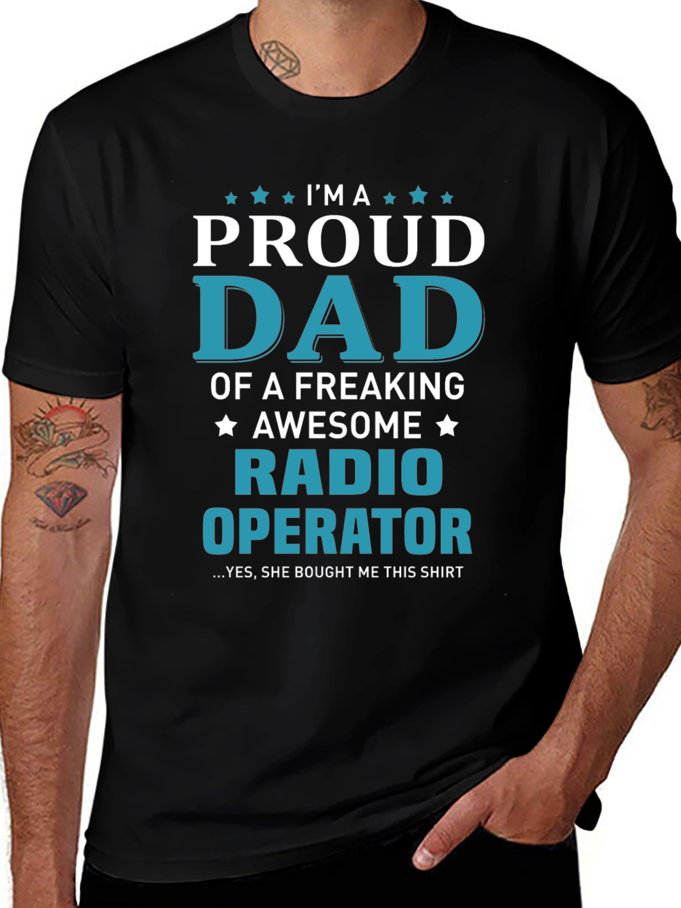 Proud Dad Radio Operator Graphic T-Shirt