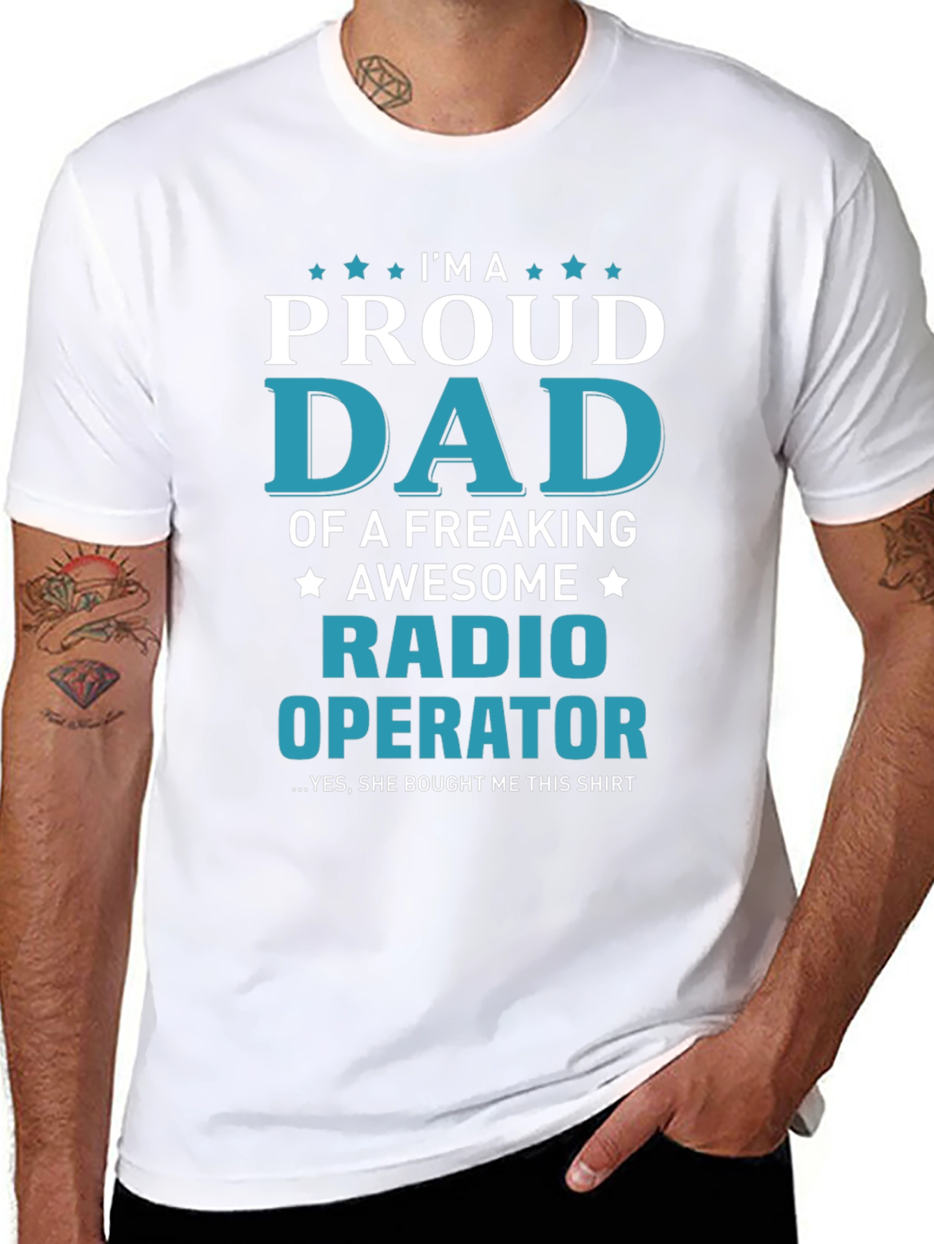 Proud Dad Radio Operator Graphic T-Shirt