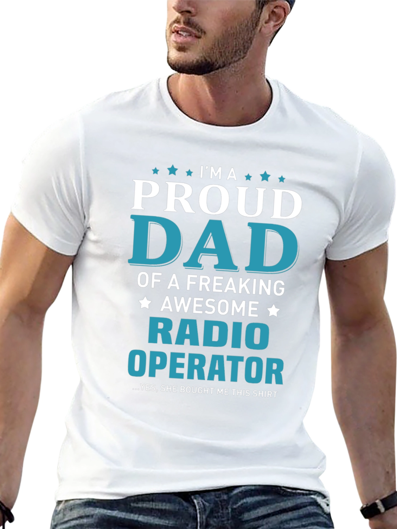 Proud Dad Radio Operator Graphic T-Shirt