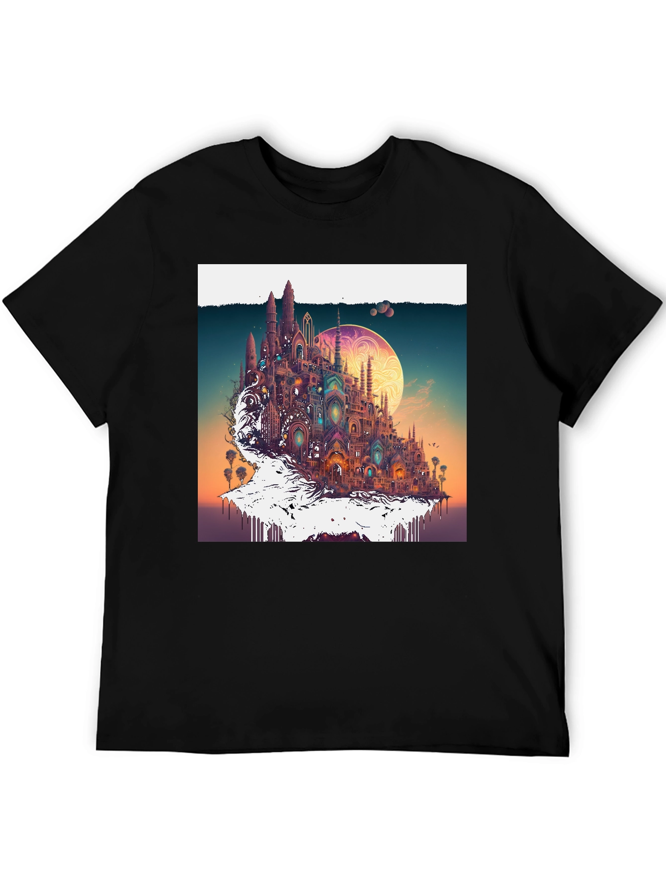 Fantasy Cityscape Tee - Unique Artistic Design