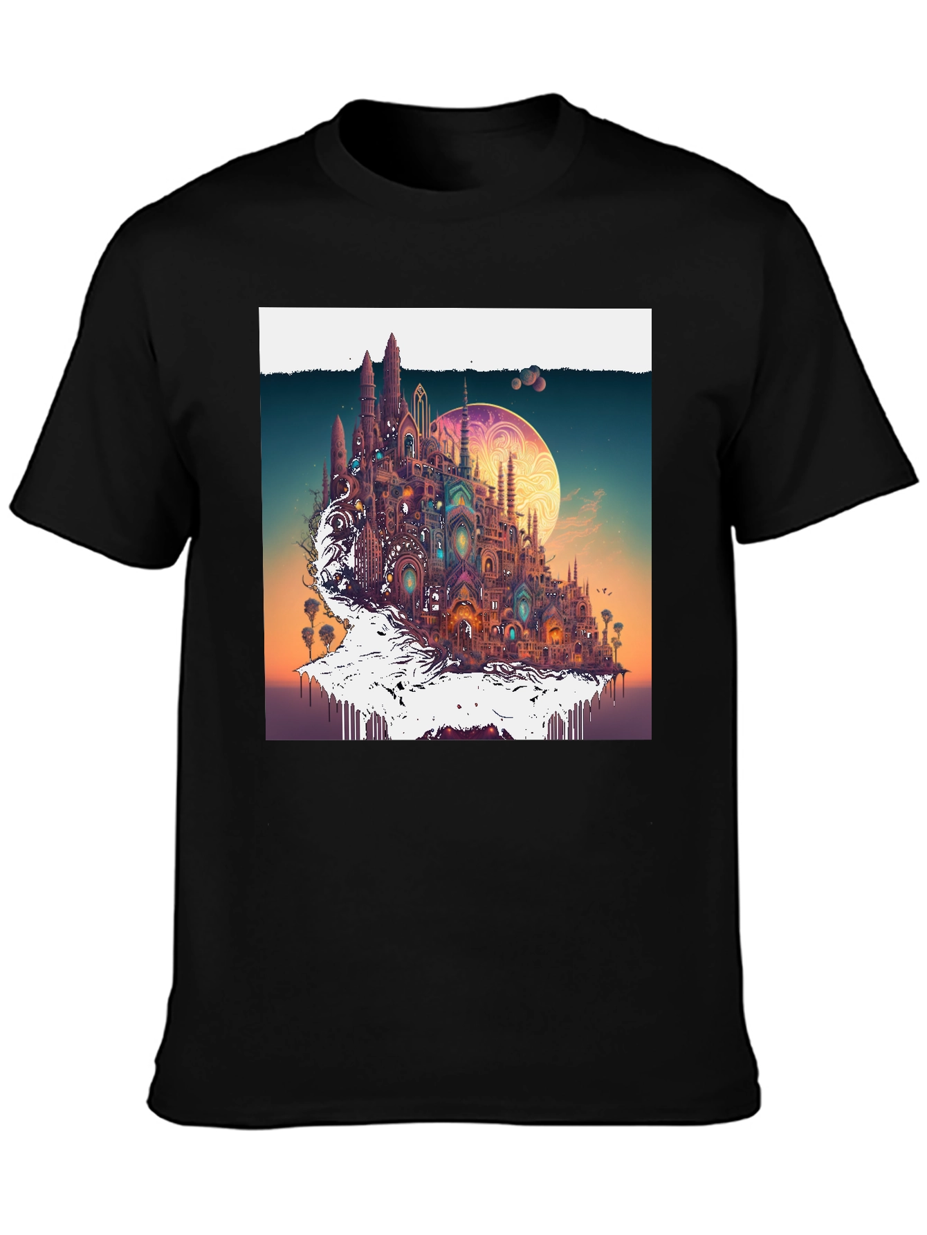 Fantasy Cityscape Tee - Unique Artistic Design