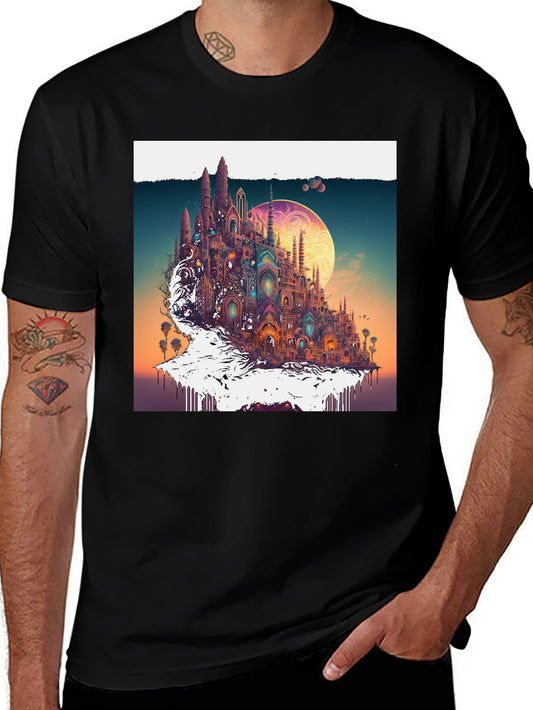 Fantasy Cityscape Tee - Unique Artistic Design