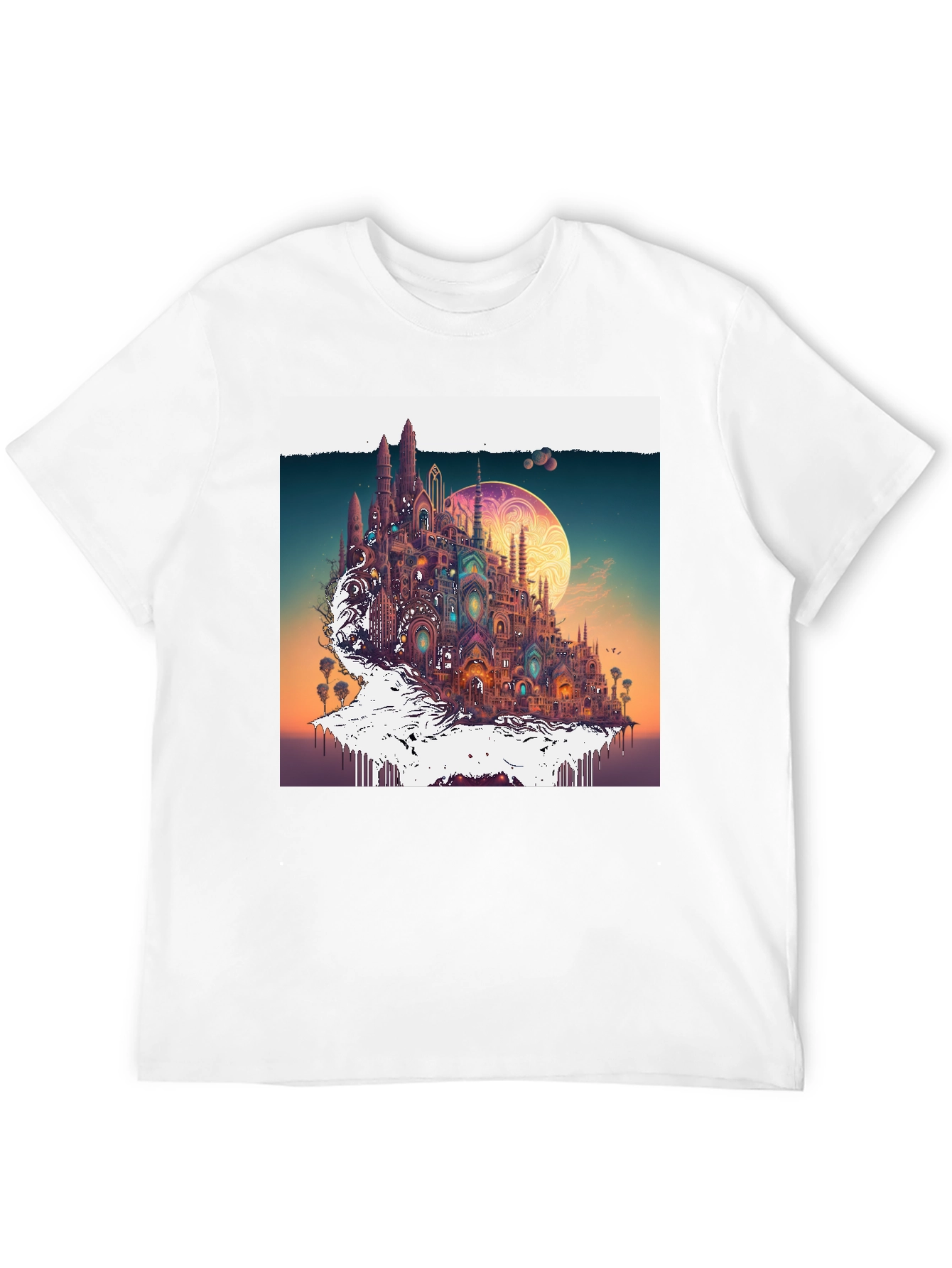 Fantasy Cityscape Tee - Unique Artistic Design