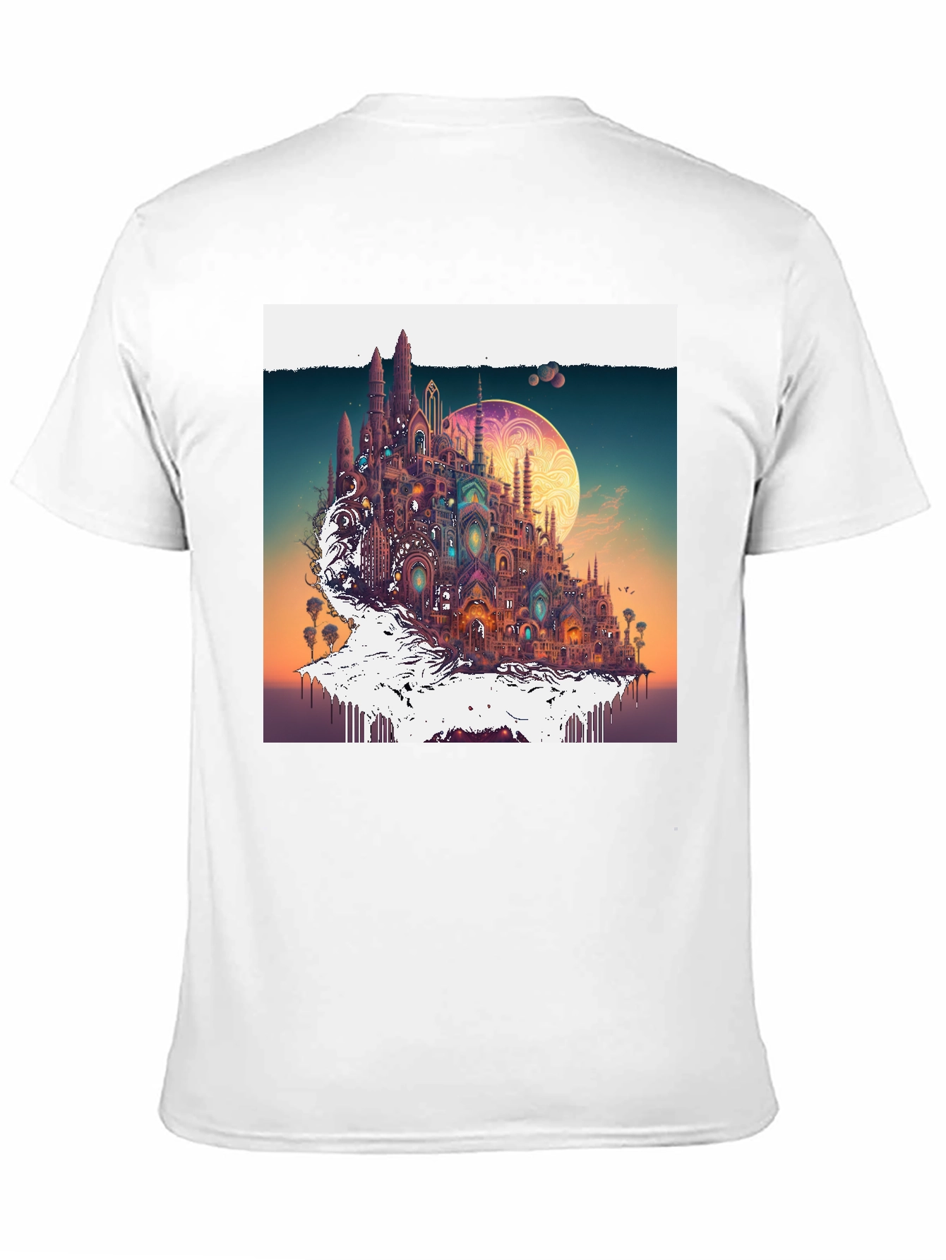 Fantasy Cityscape Tee - Unique Artistic Design