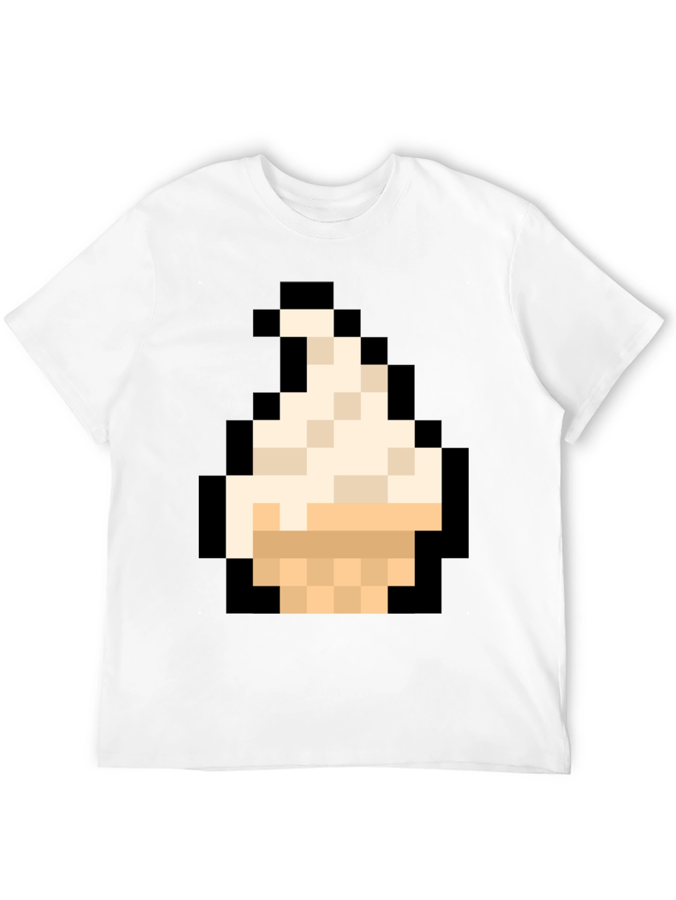 Pixel Art Ice Cream T-Shirt - Black Cotton Tee
