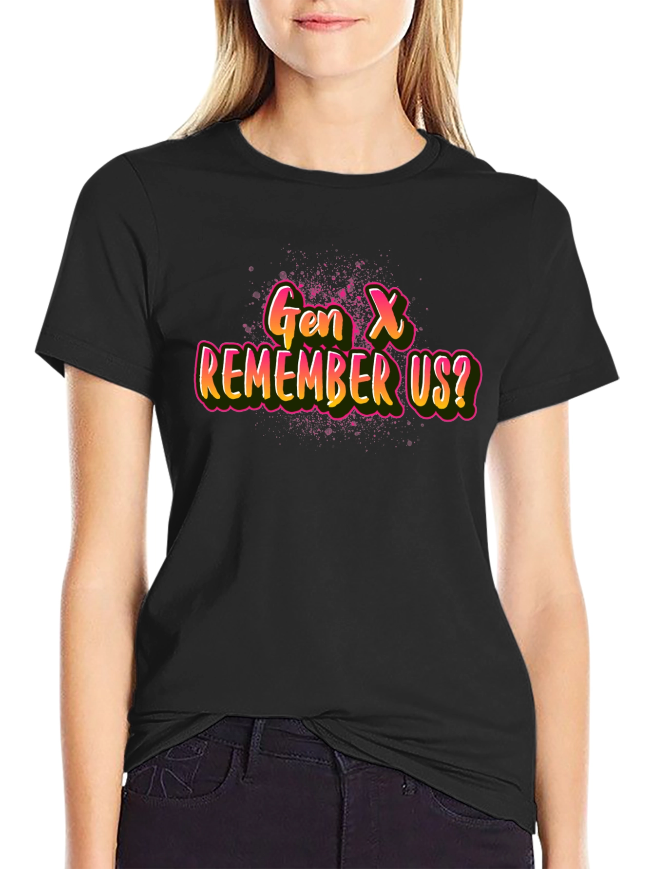 Gen X Remember Us? Black Graphic Tee