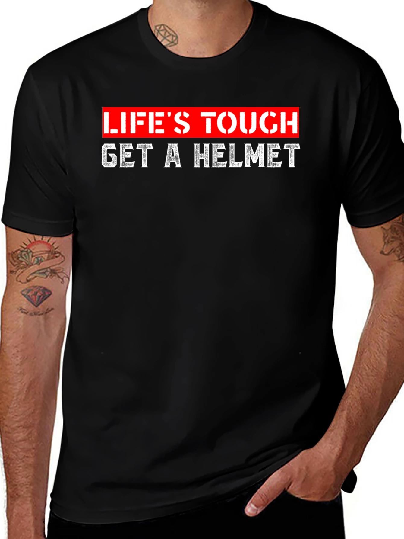 Lifes Tough Get a Helmet Graphic Tee