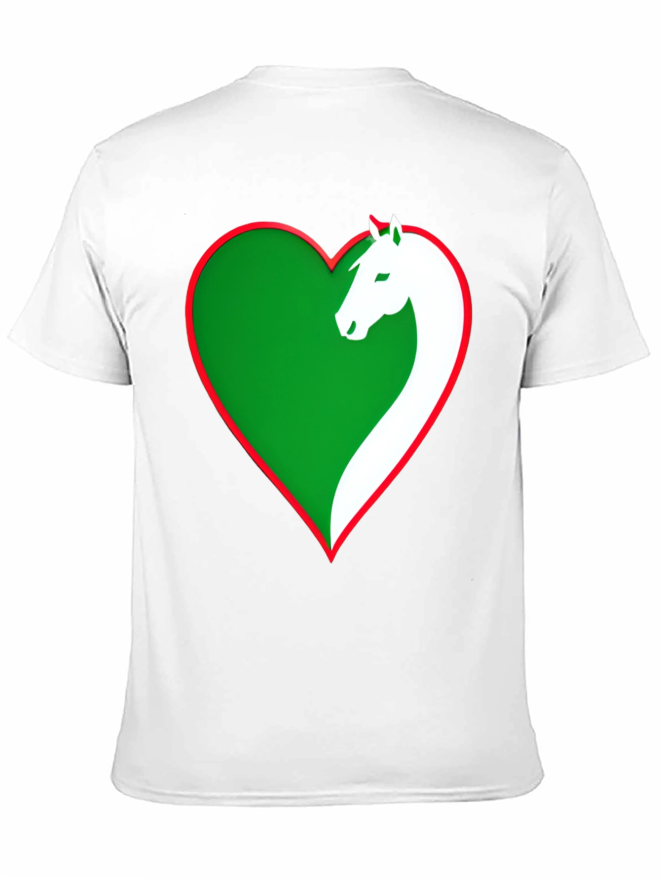 Horse Lover Tee: Green Heart Horse Design