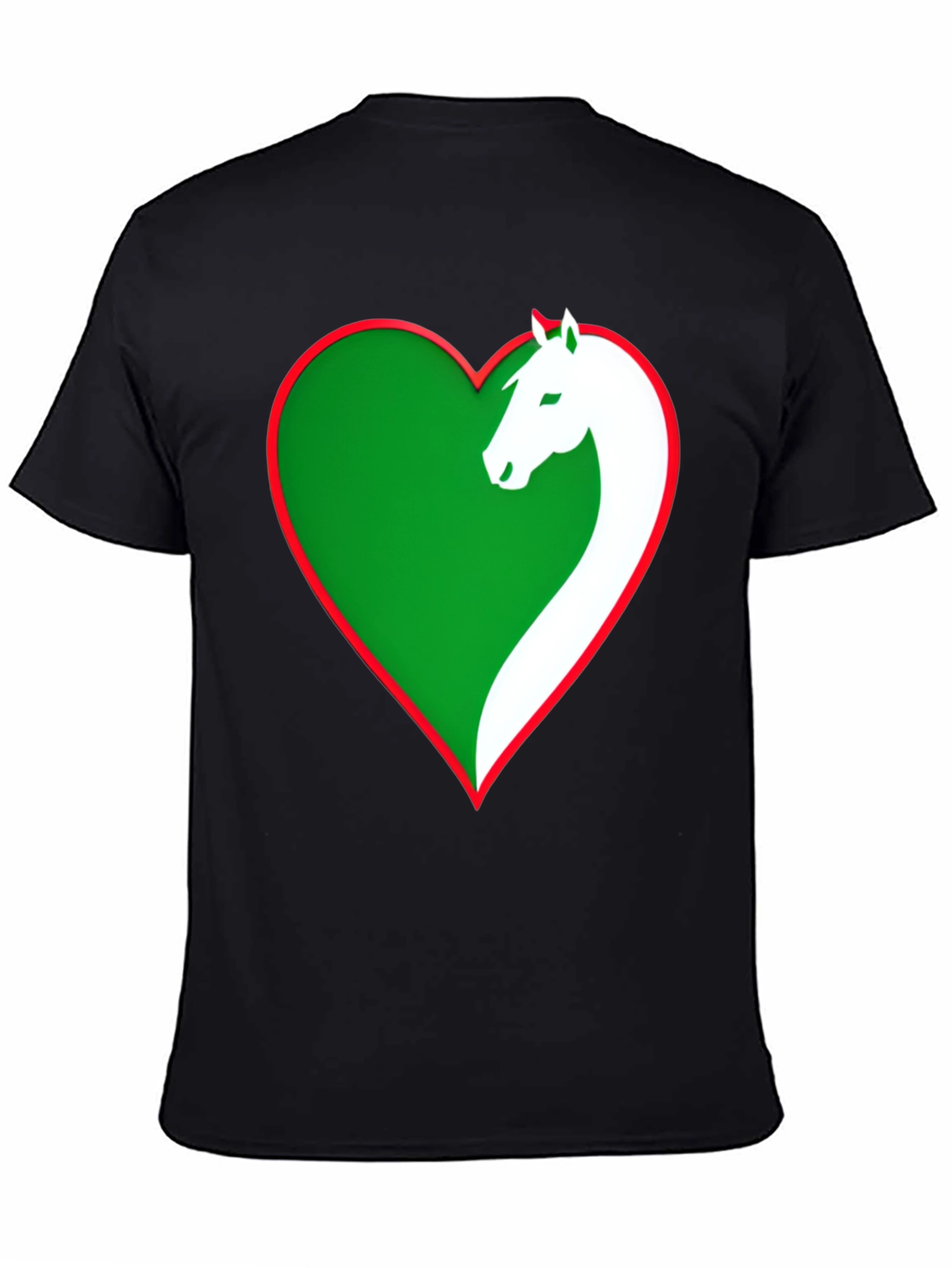 Horse Lover Tee: Green Heart Horse Design