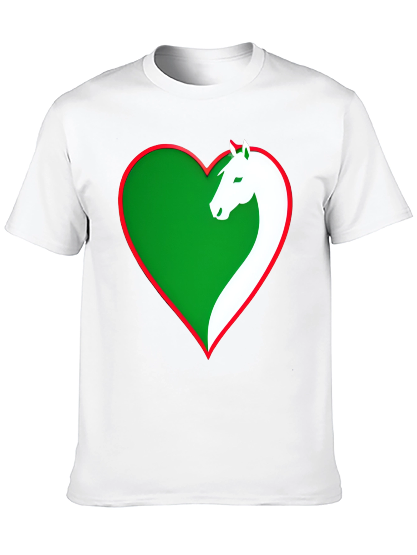 Horse Lover Tee: Green Heart Horse Design