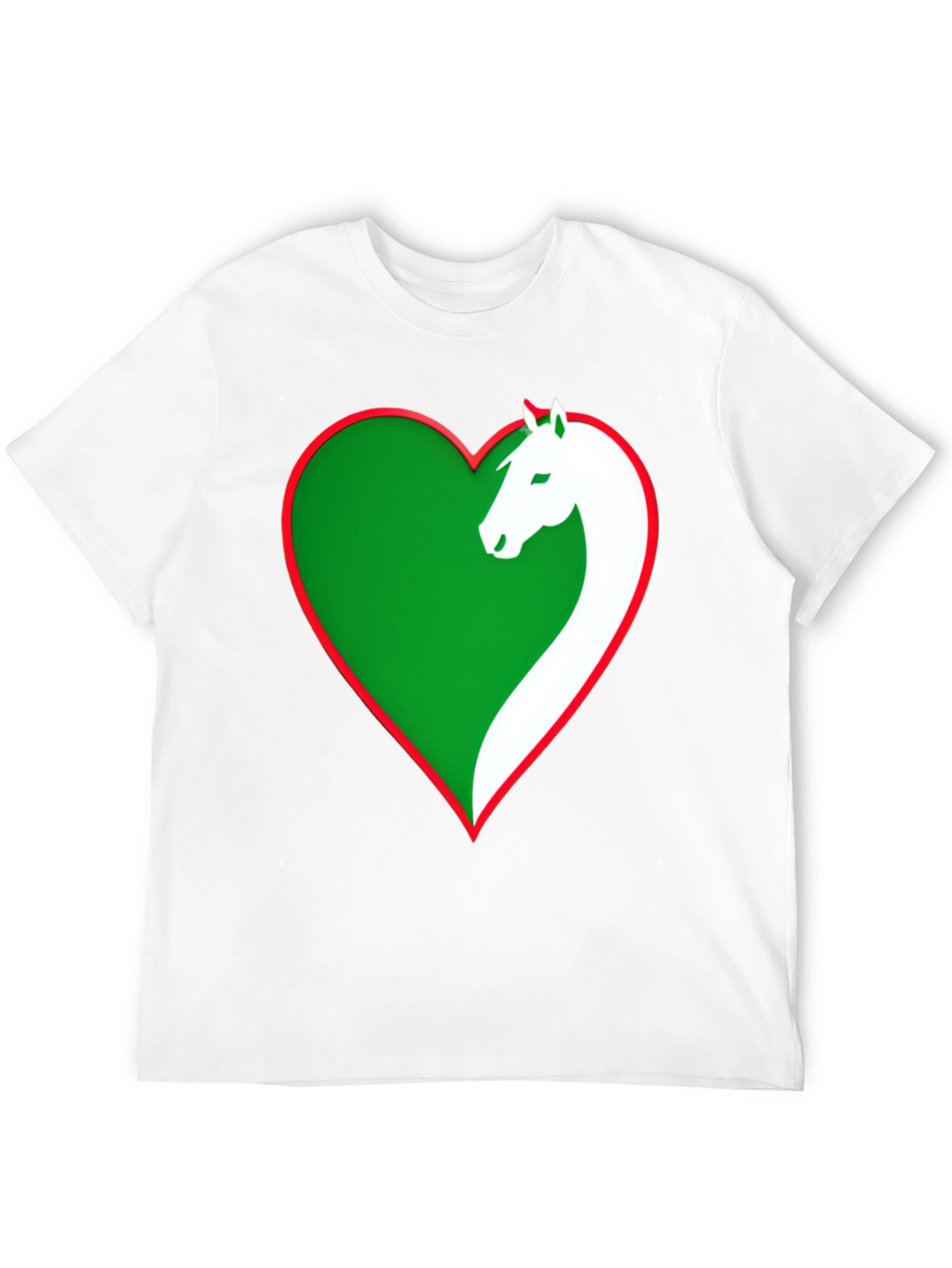 Horse Lover Tee: Green Heart Horse Design