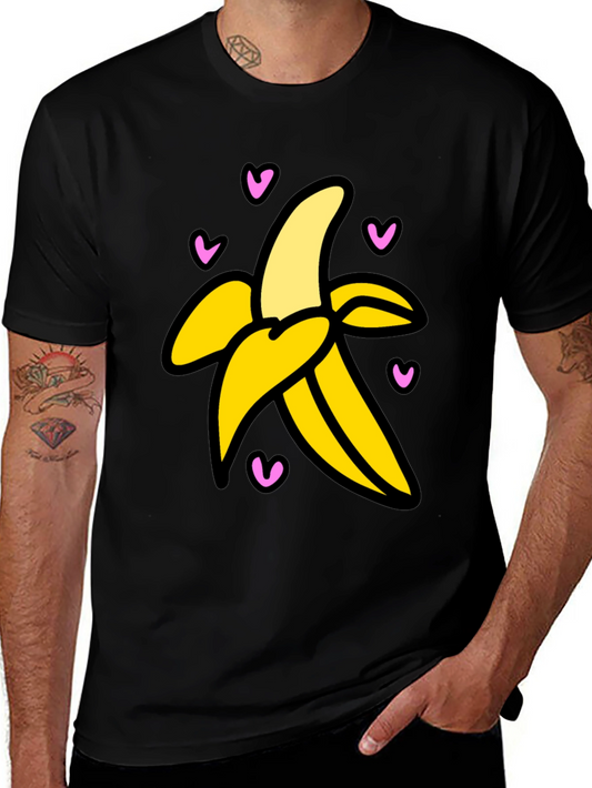 Banana Love Graphic Tee - Black Cotton T-Shirt