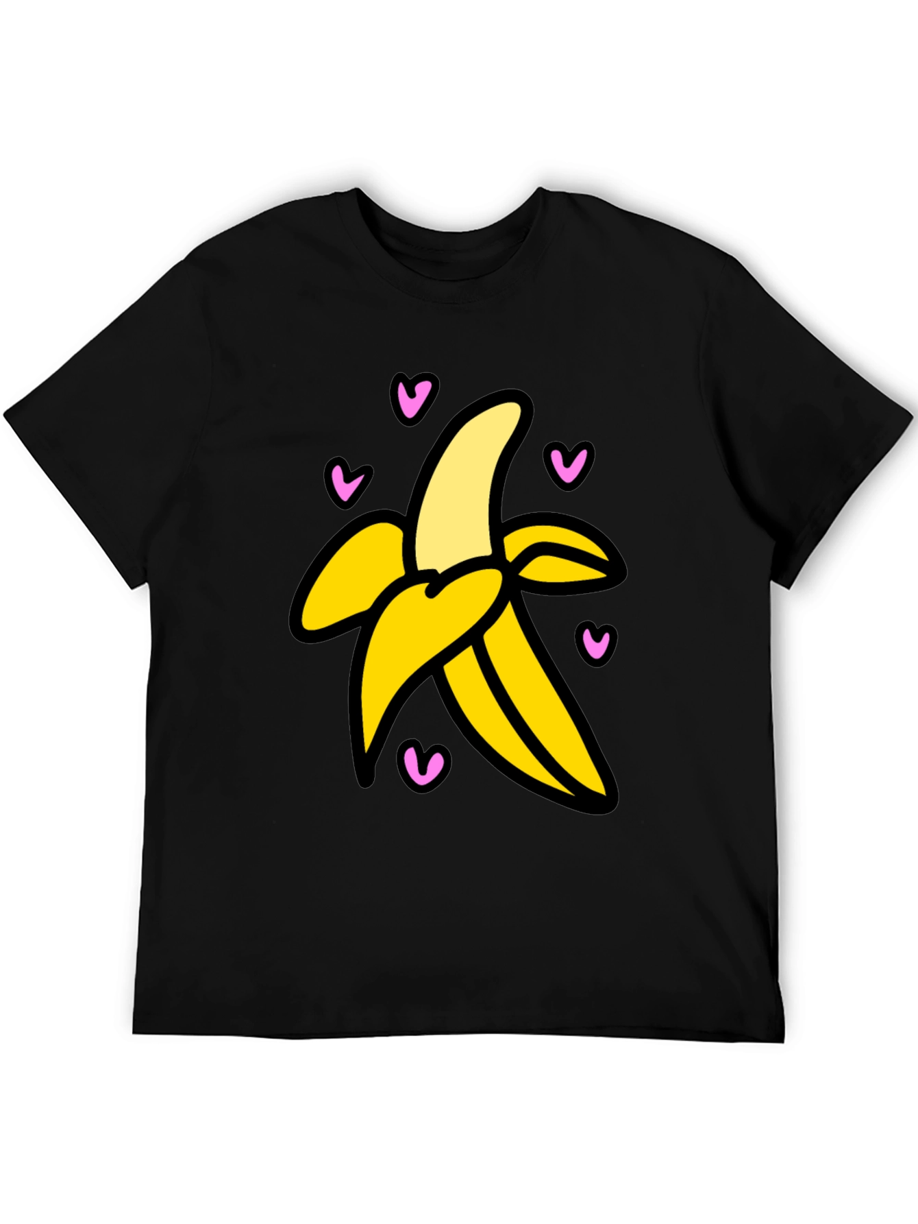 Banana Love Graphic Tee - Black Cotton T-Shirt