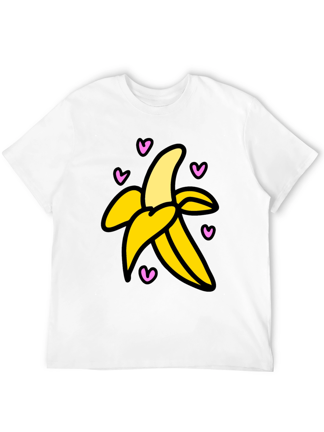 Banana Love Graphic Tee - Black Cotton T-Shirt