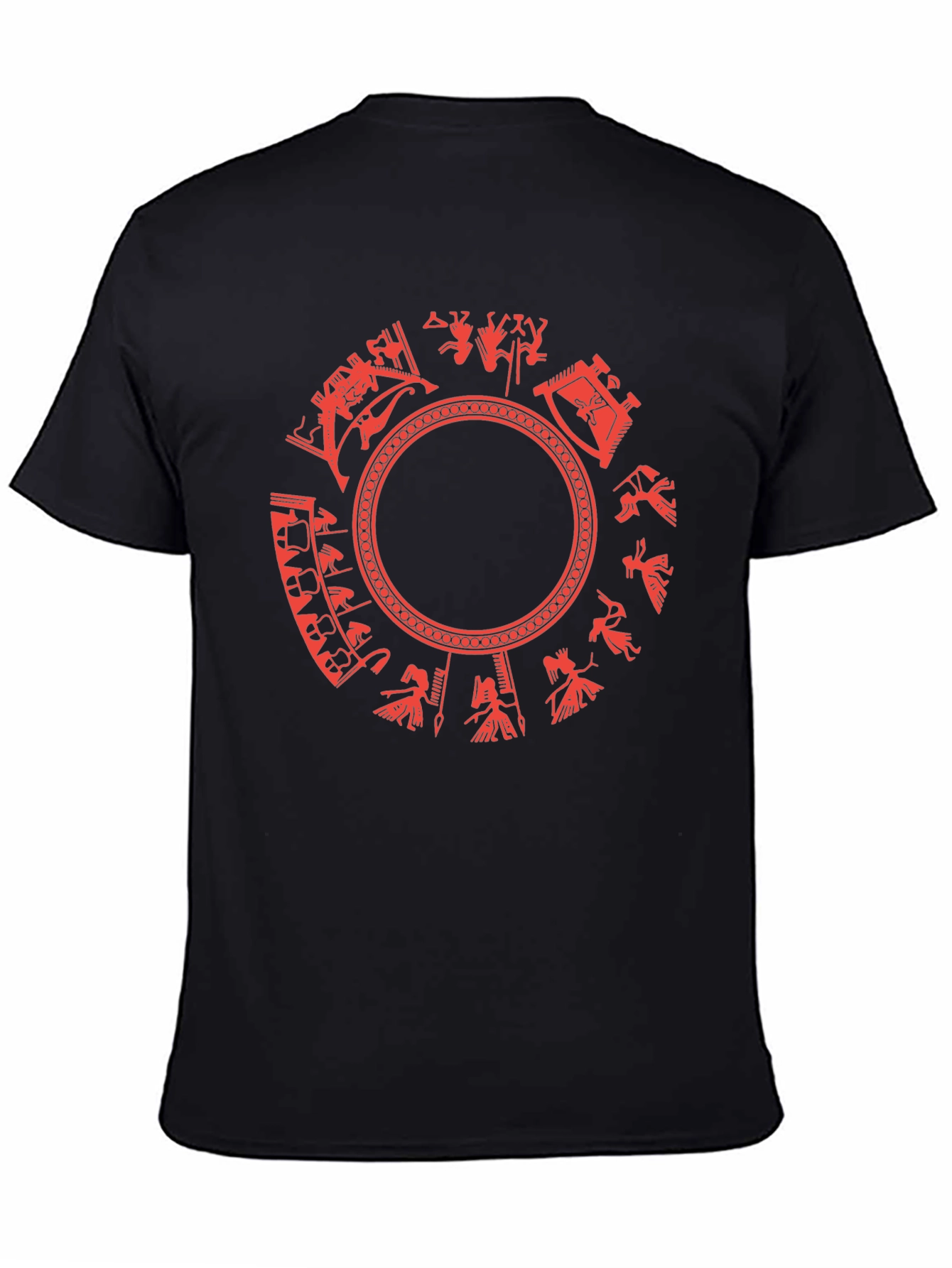 Aztec Calendar Graphic Tee - Black Cotton