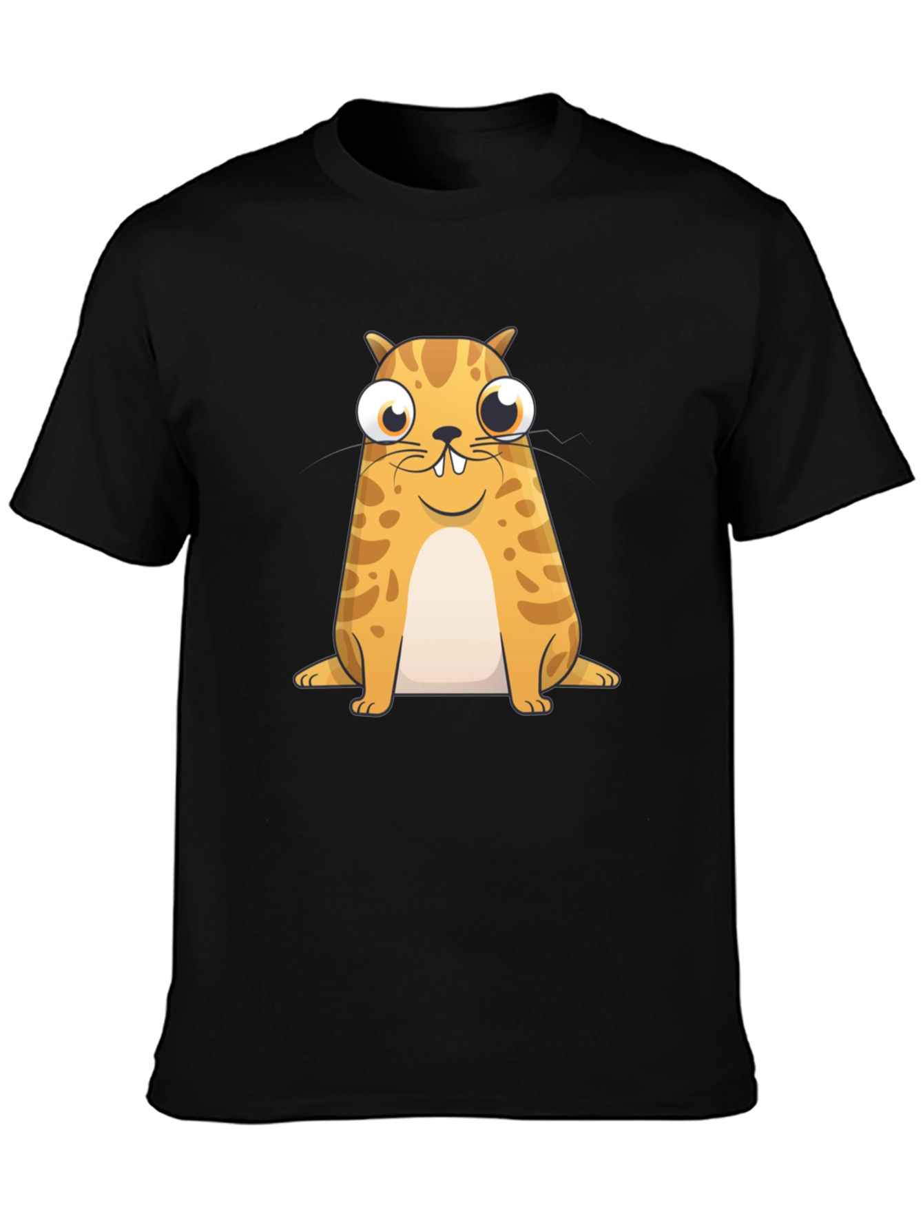 Funny Cat Graphic T-Shirt - Black Cotton Blend Tee