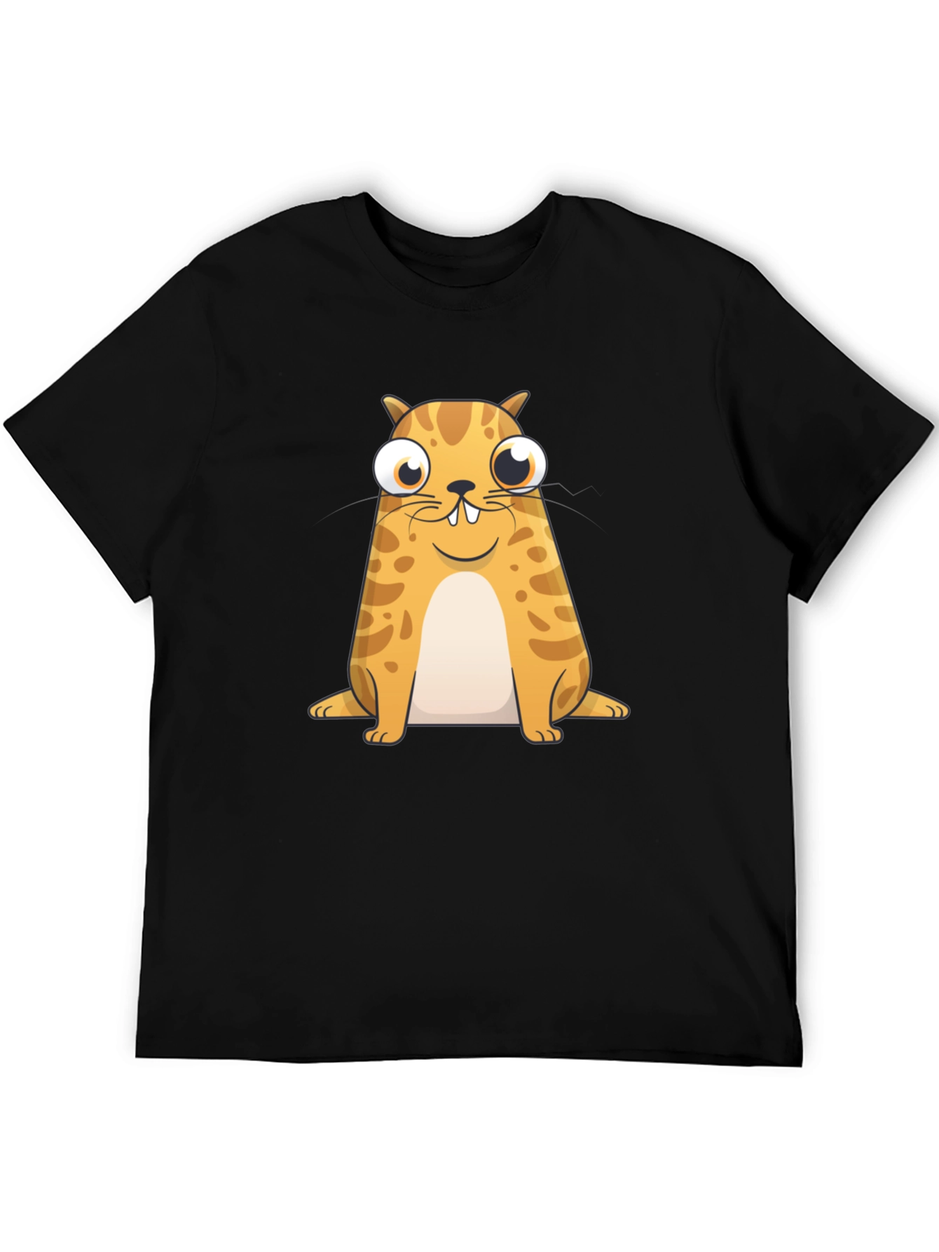 Funny Cat Graphic T-Shirt - Black Cotton Blend Tee