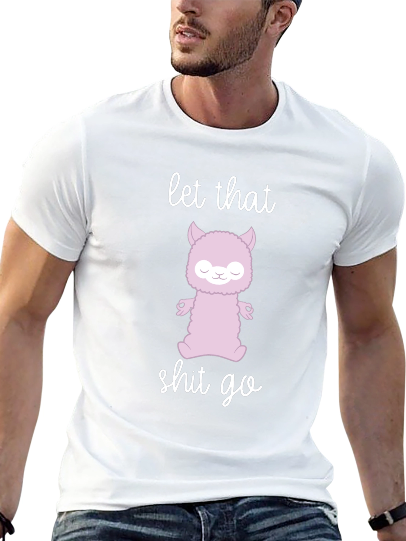 Zen Alpaca Meditation T-Shirt - Let That Go