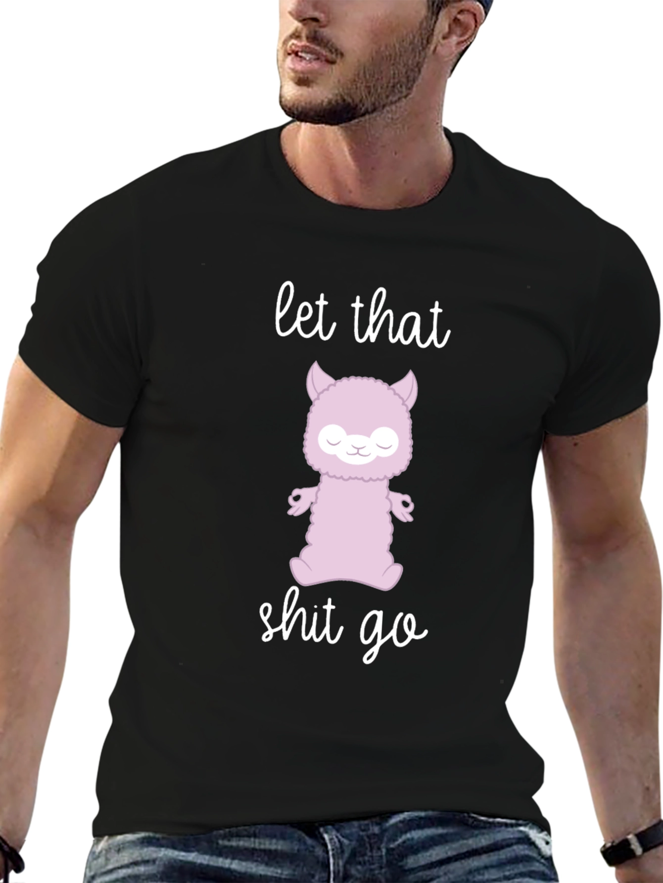 Zen Alpaca Meditation T-Shirt - Let That Go