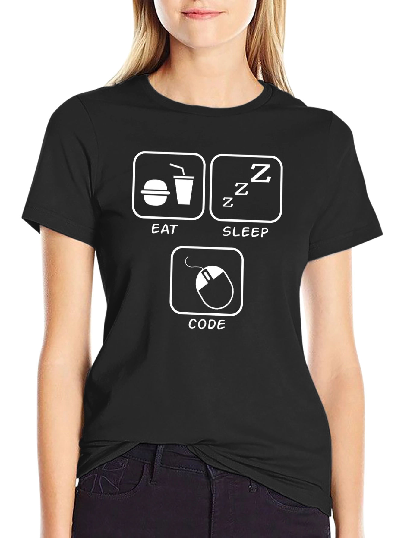 Eat Sleep Code Graphic T-Shirt for Programmers