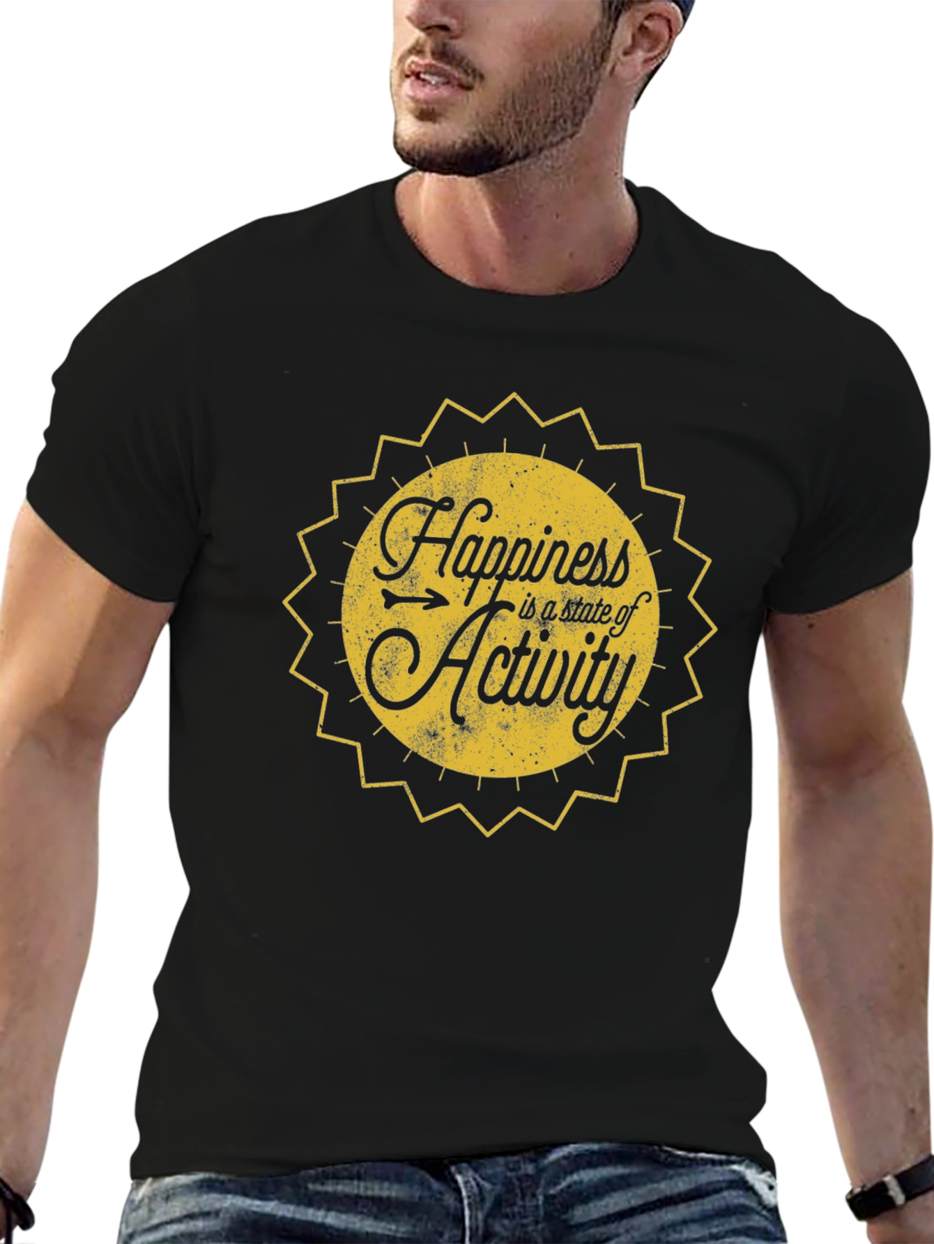 Happiness is Activity T-Shirt - Black