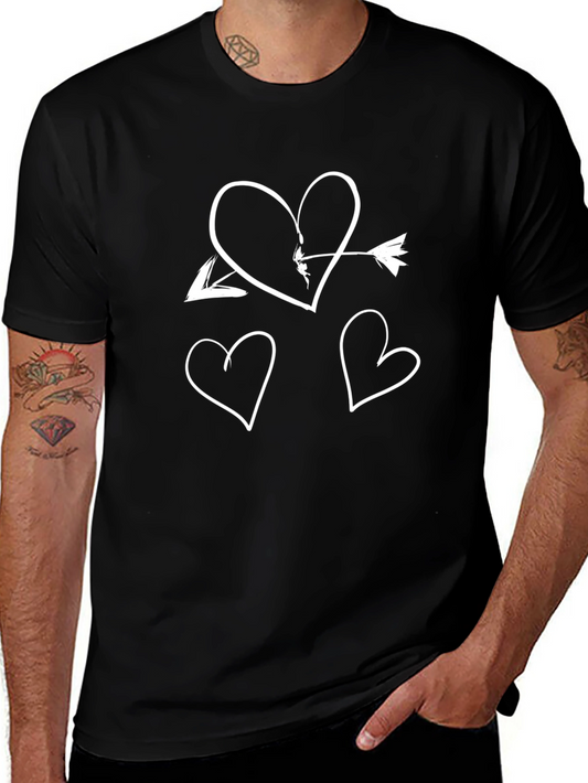 Heart Arrow Graphic Black T-Shirt