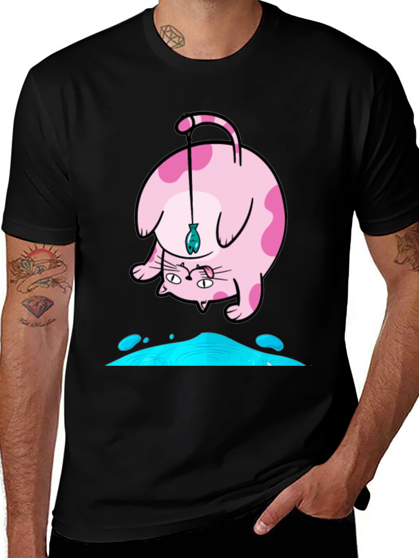 Funky Cat Fishing T-Shirt