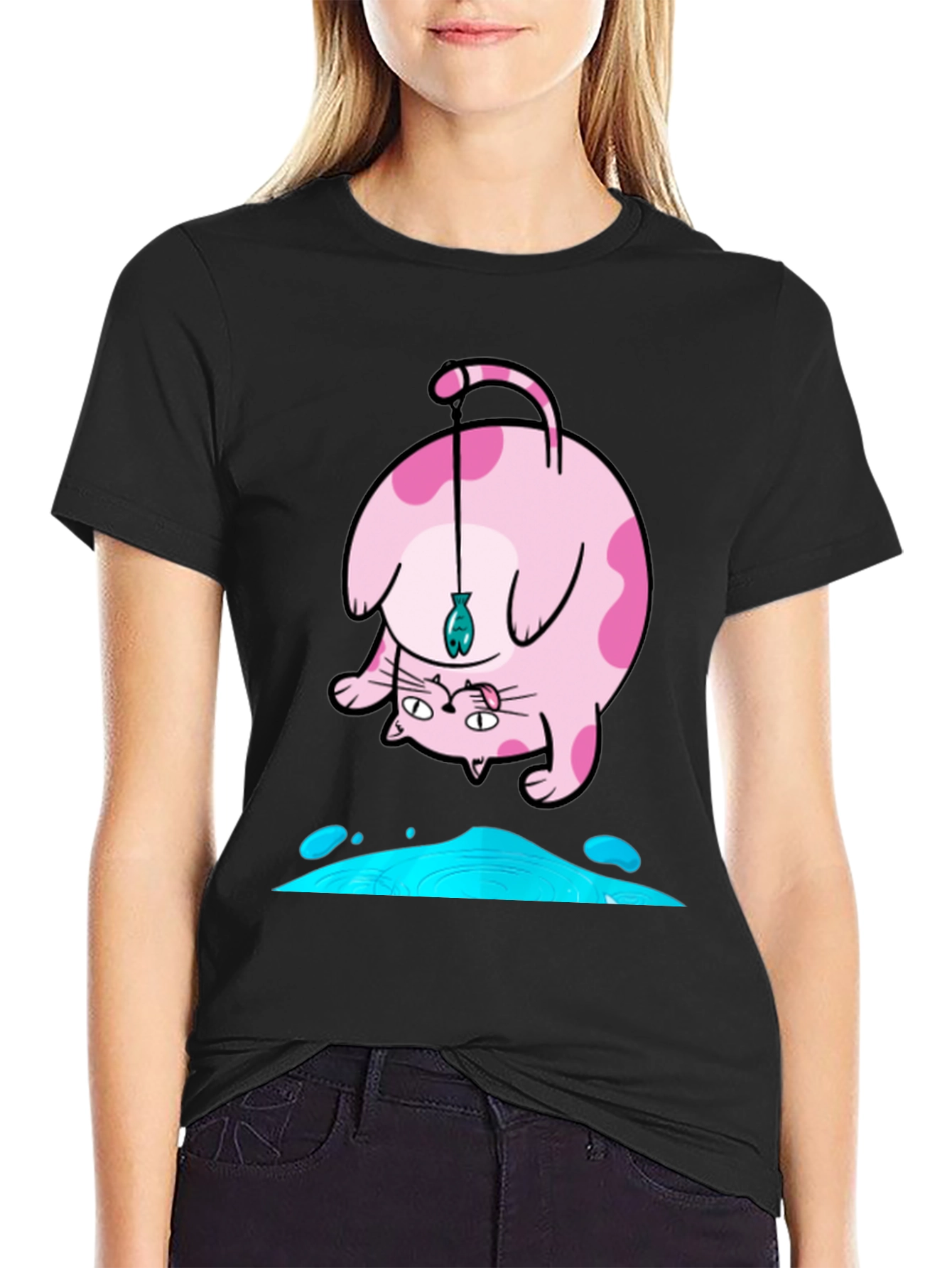 Funky Cat Fishing T-Shirt