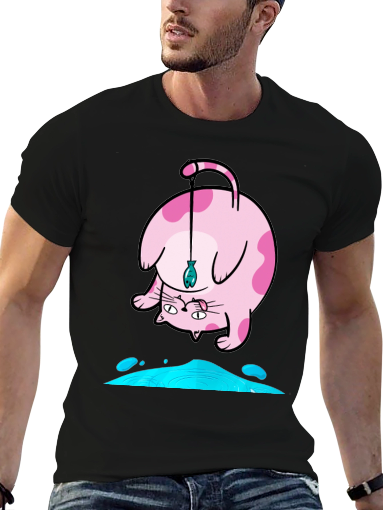 Funky Cat Fishing T-Shirt
