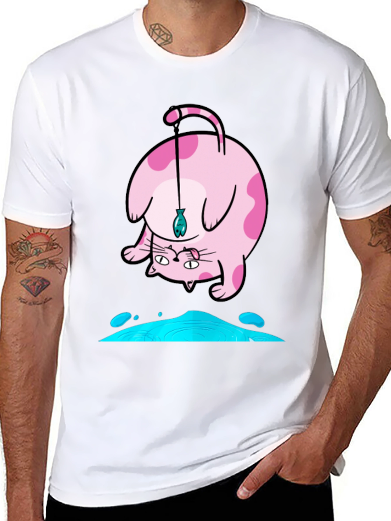 Funky Cat Fishing T-Shirt