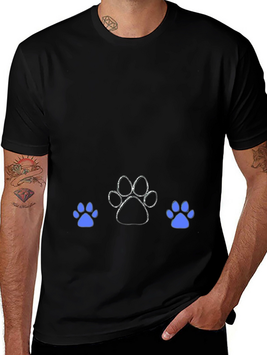 Dog Paw Print Graphic T-Shirt