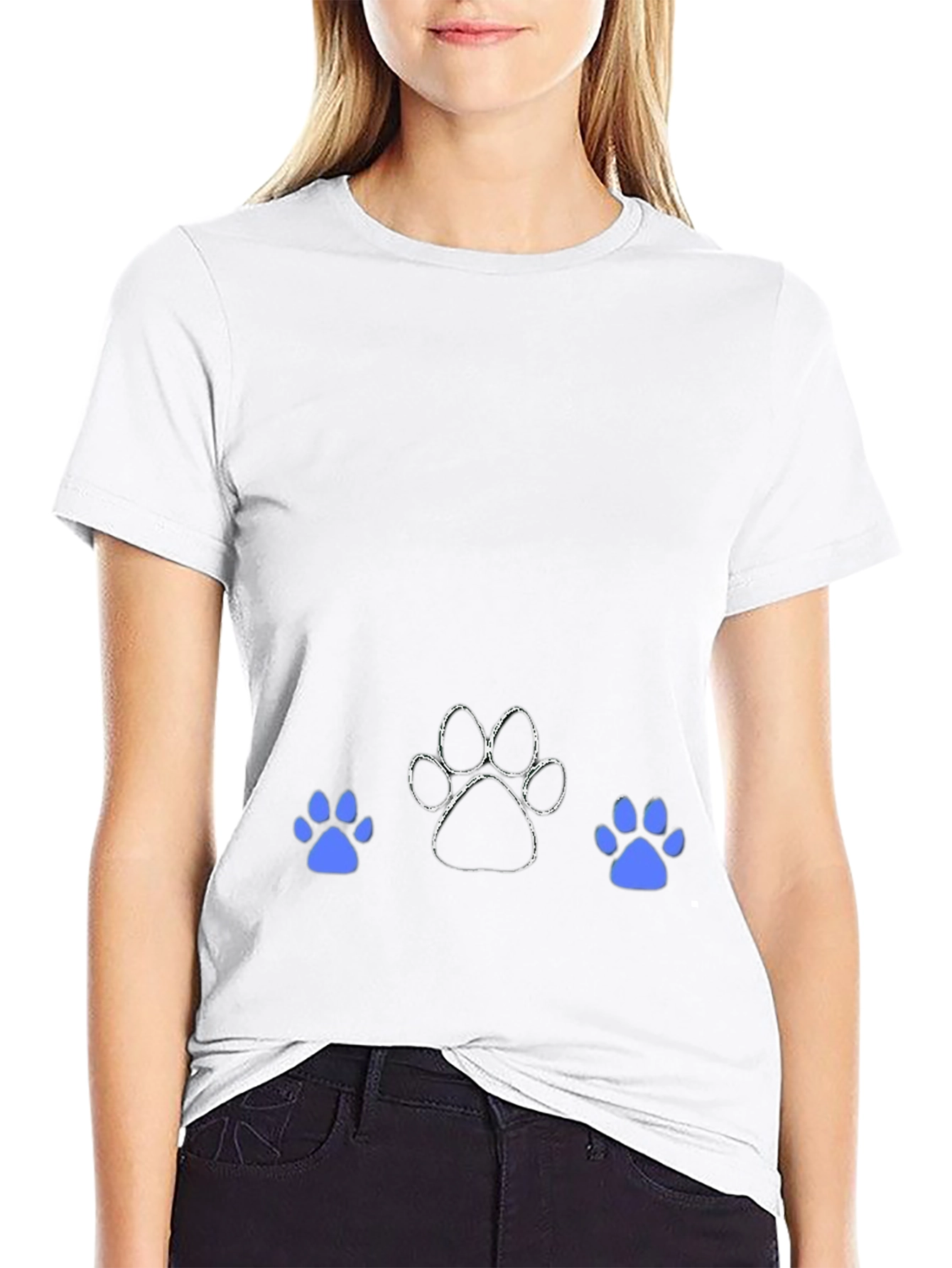 Dog Paw Print Graphic T-Shirt