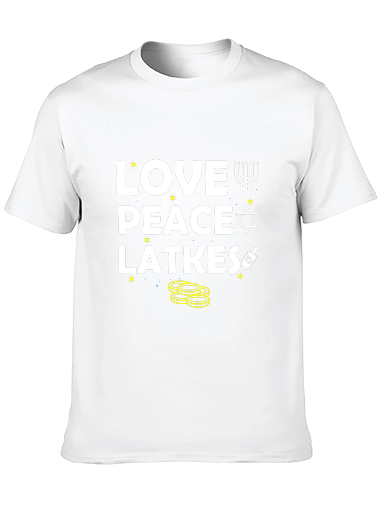 Love Peace Latkes T-Shirt - Hanukkah Holiday Tee