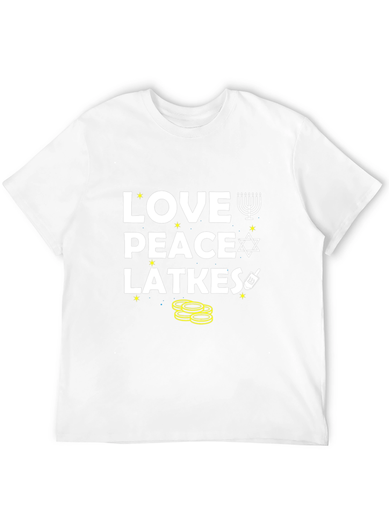Love Peace Latkes T-Shirt - Hanukkah Holiday Tee