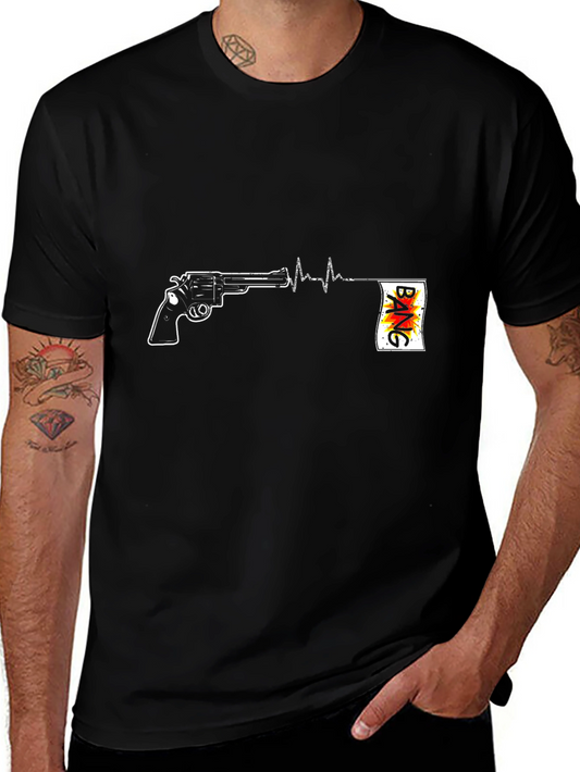 Gun Heartbeat BANG Graphic T-Shirt