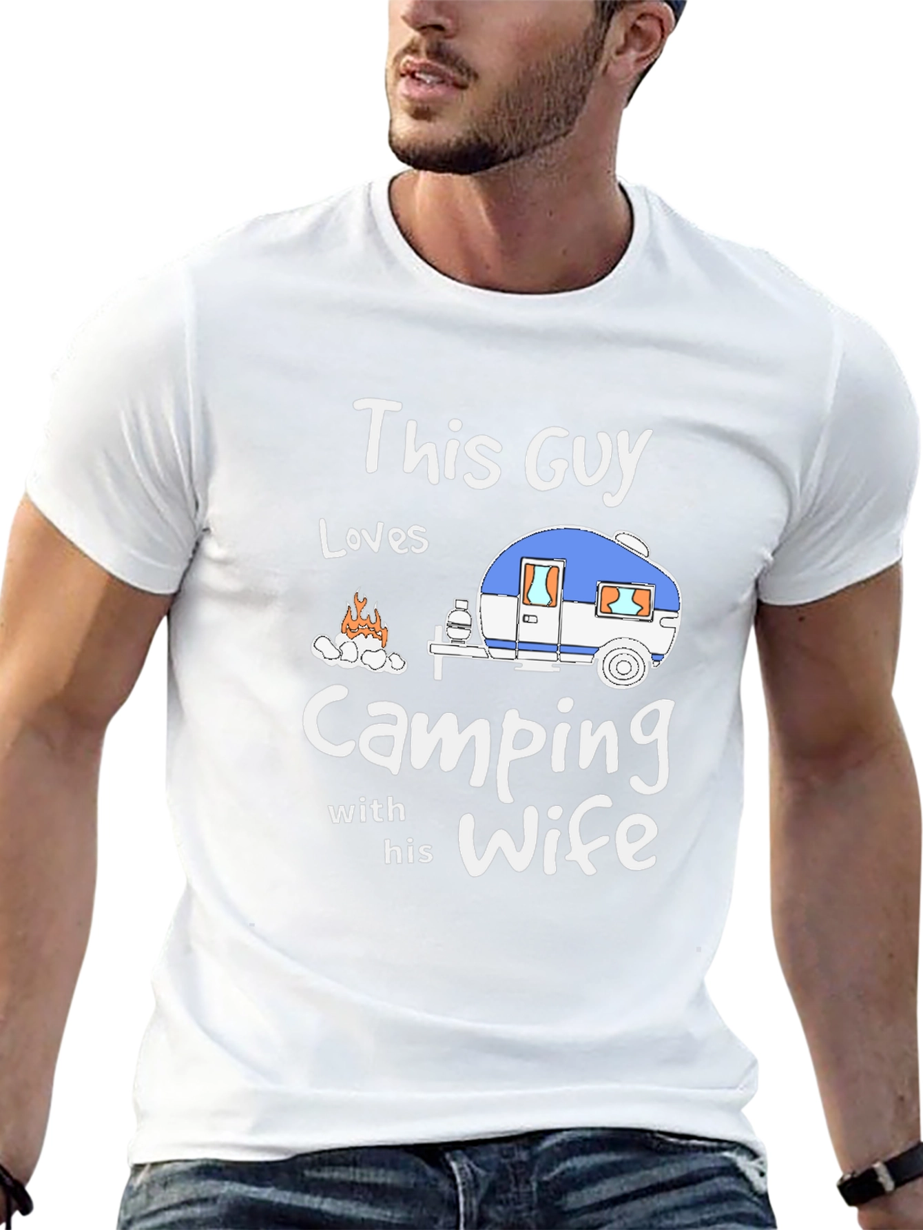 Camping Enthusiast Graphic Tee - This Guy Loves Camping