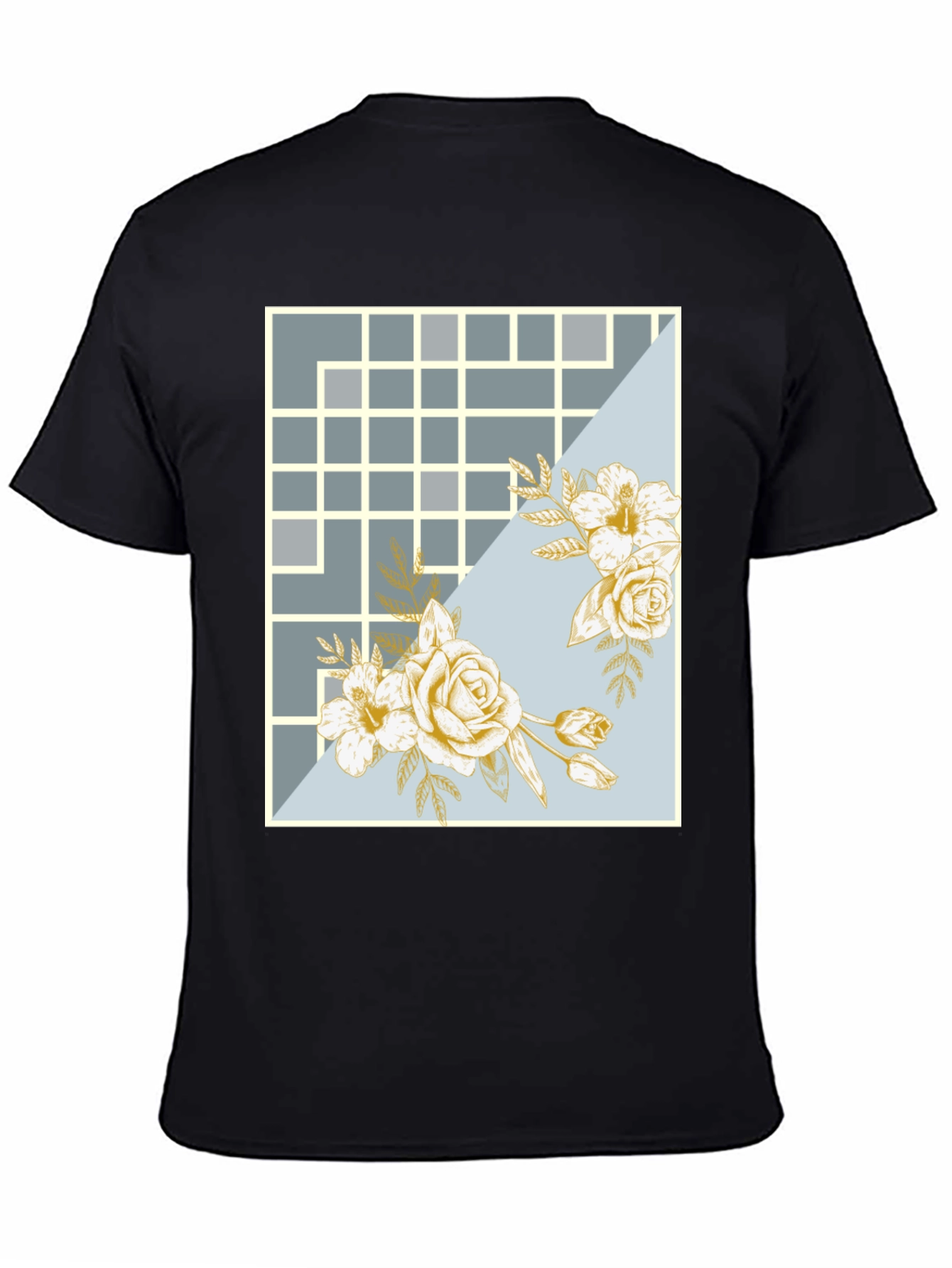 Floral Grid Design T-Shirt