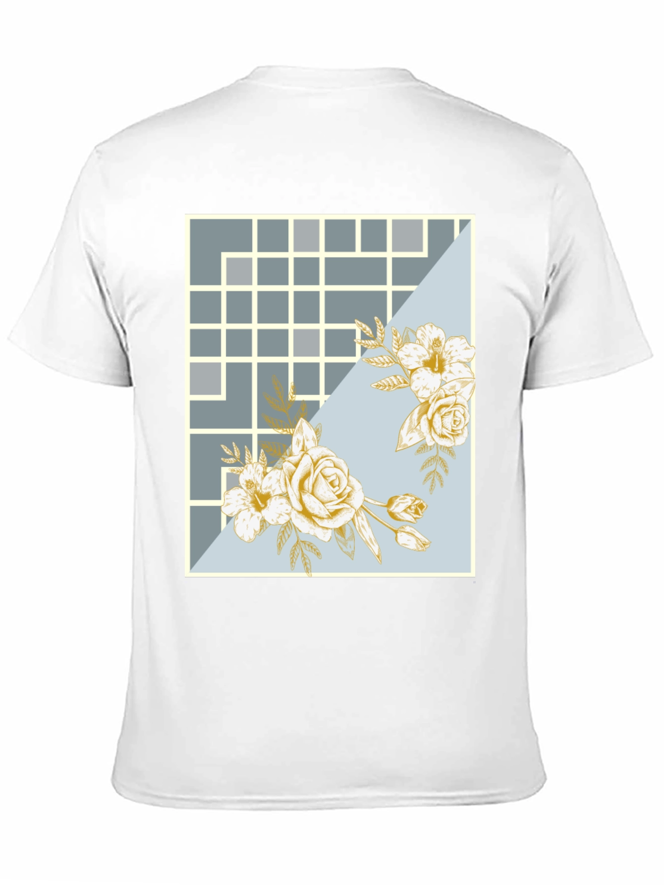 Floral Grid Design T-Shirt
