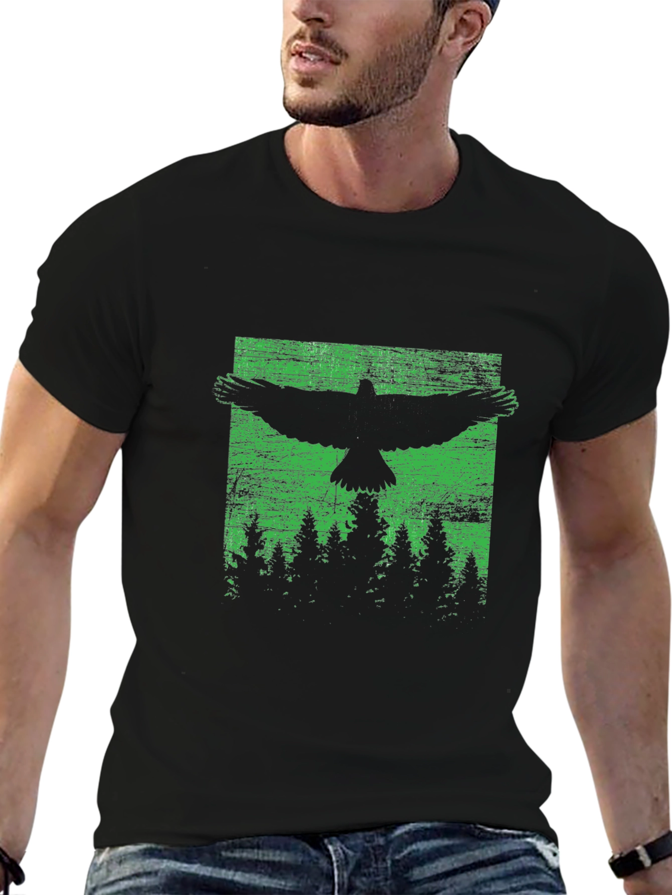 Raven Forest Graphic Tee - Black Unisex Shirt