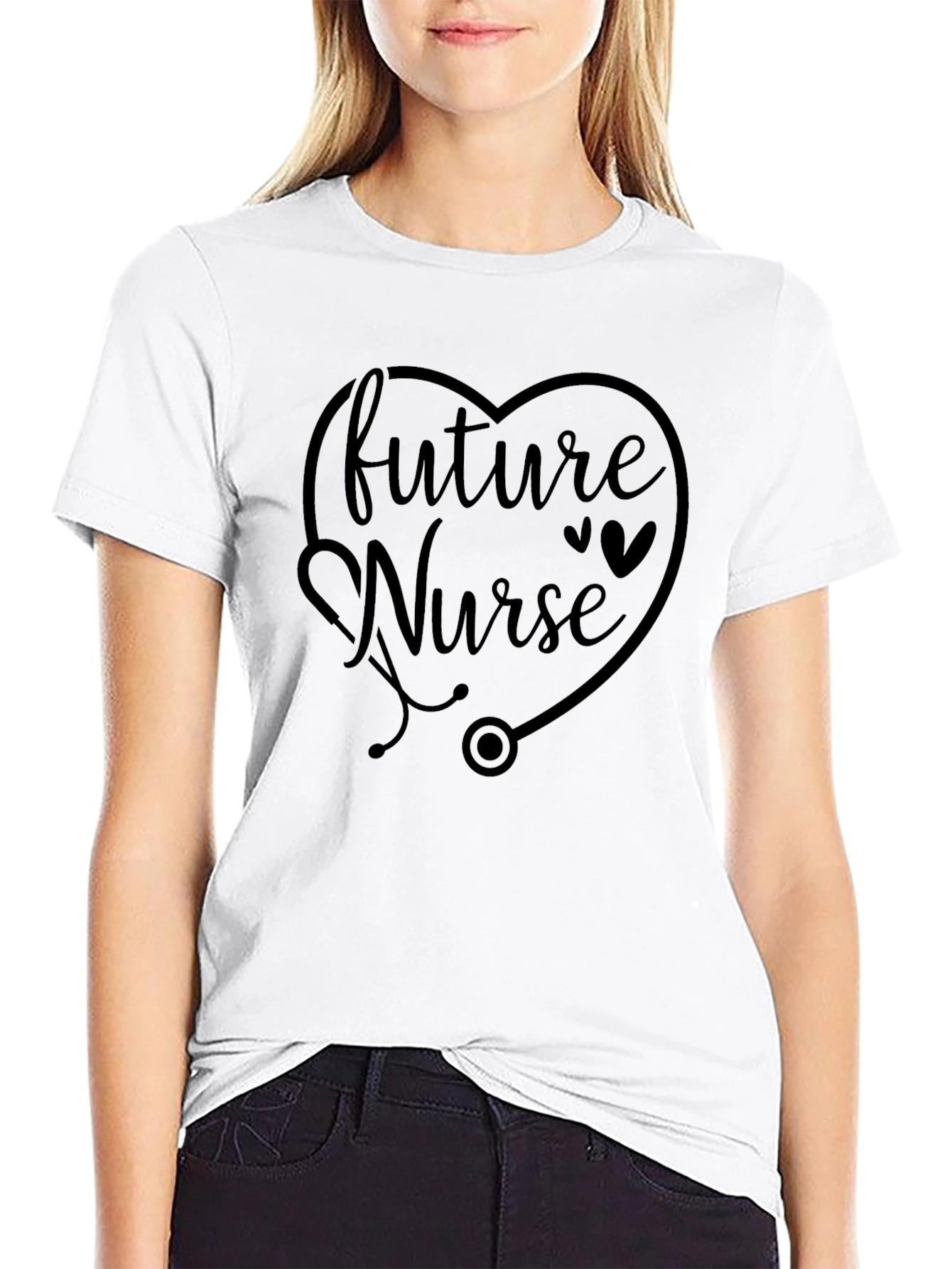 Future Nurse T-Shirt - Heart Stethoscope Design
