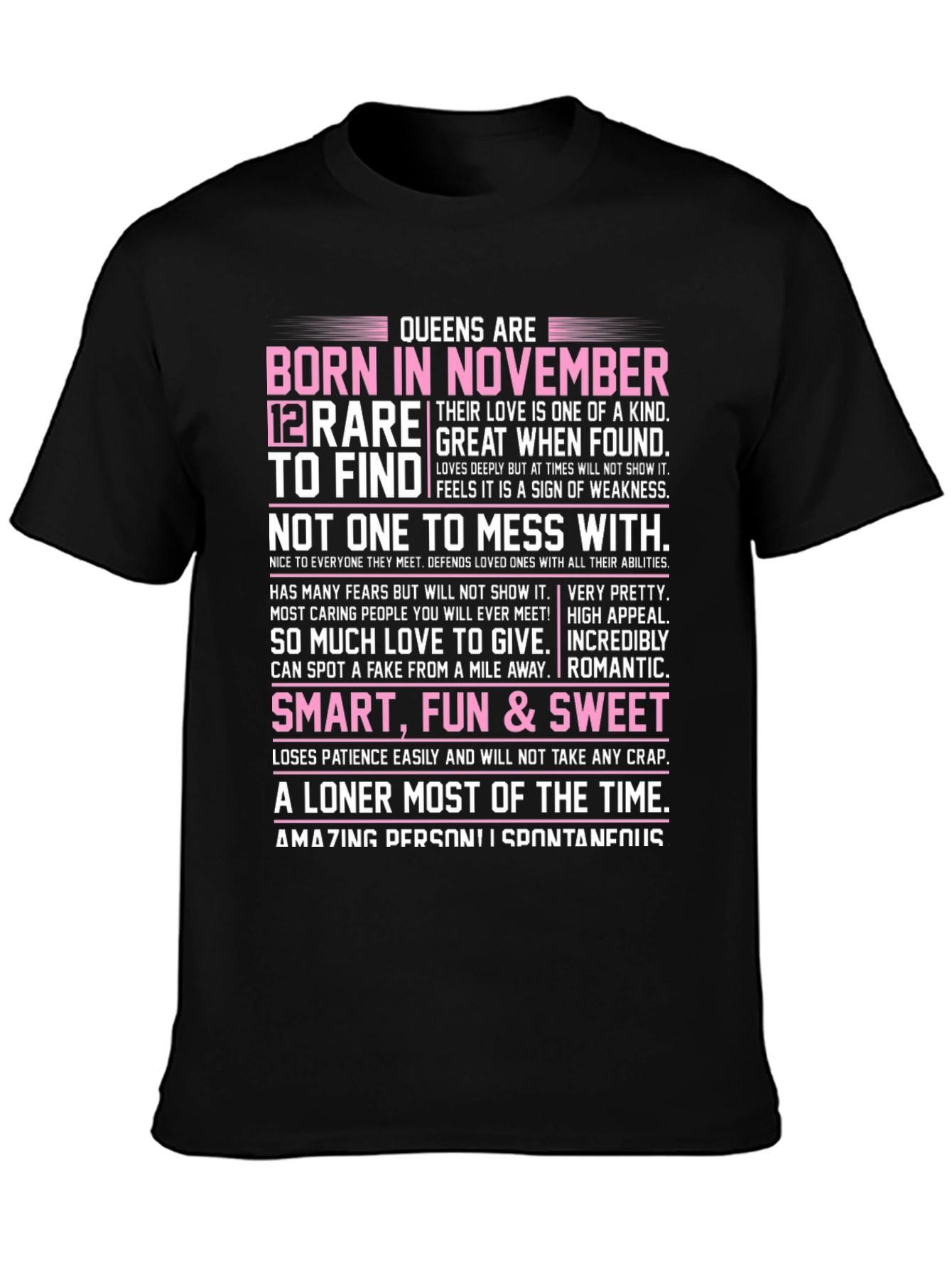 Queens Born in November Graphic T-Shirt