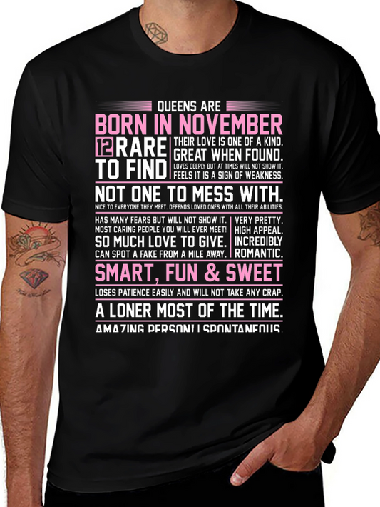 Queens Born in November Graphic T-Shirt