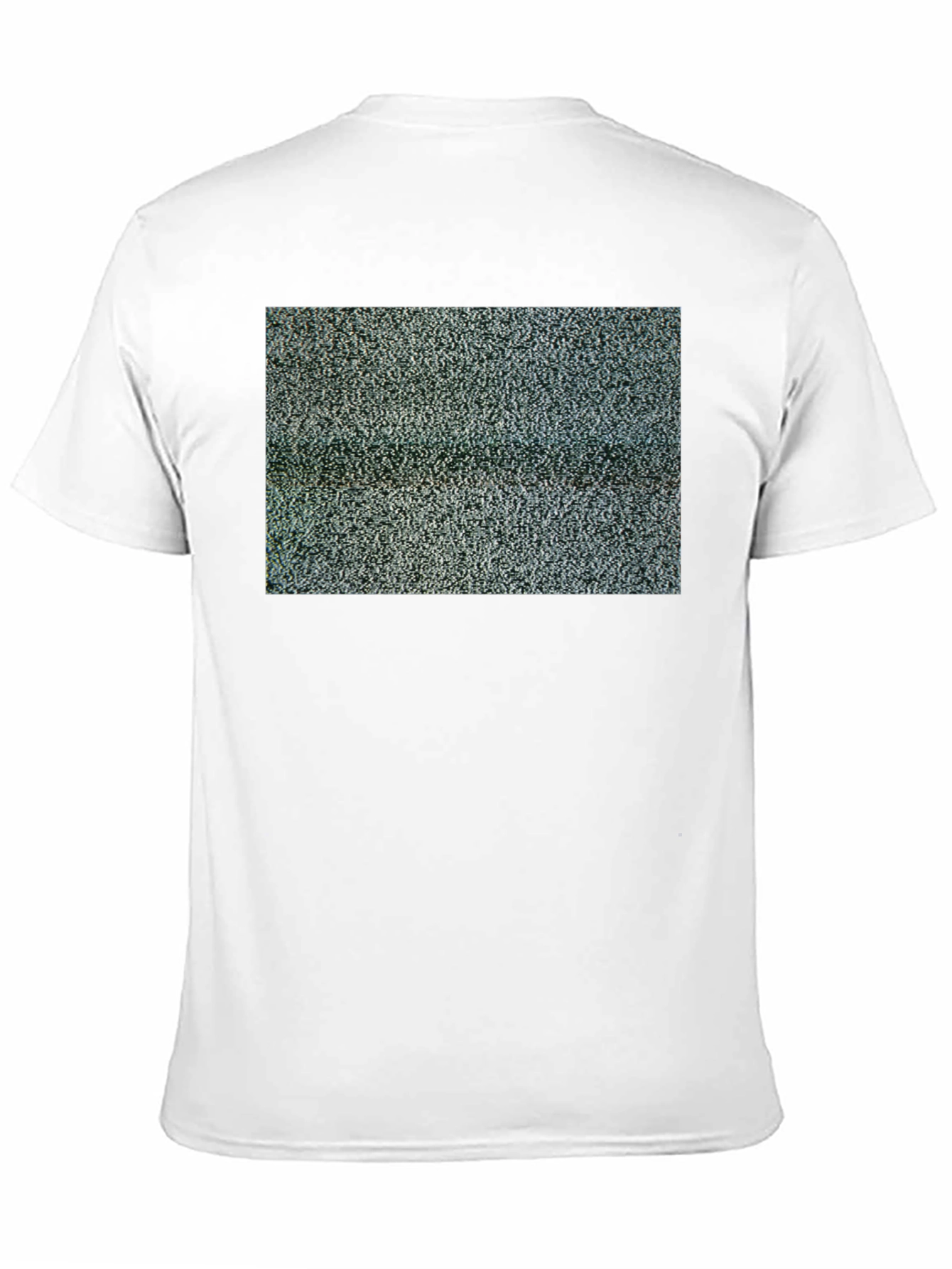 Static Pattern T-Shirt - Black Crew Neck Tee