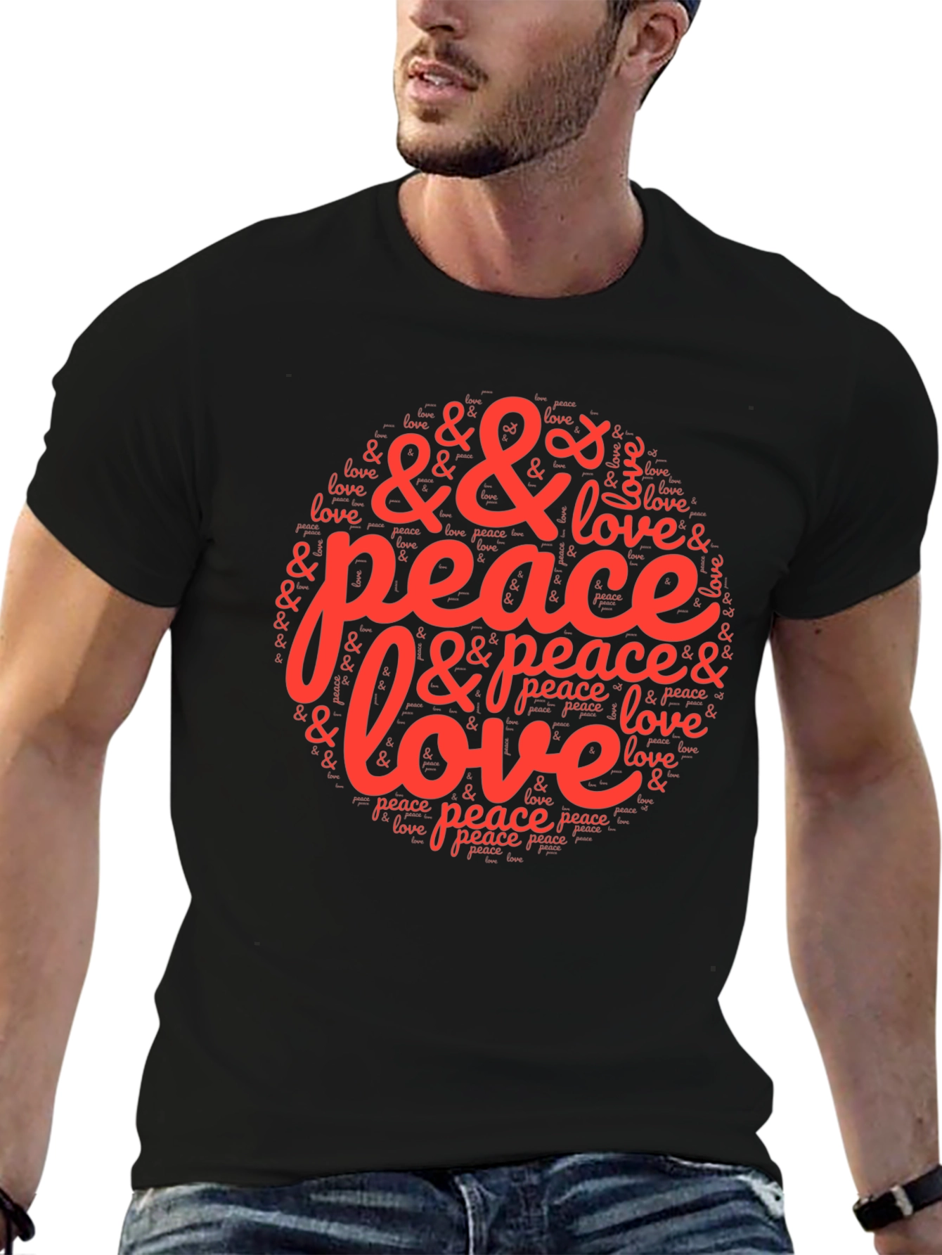 Peace & Love Graphic T-Shirt - Stylish Design