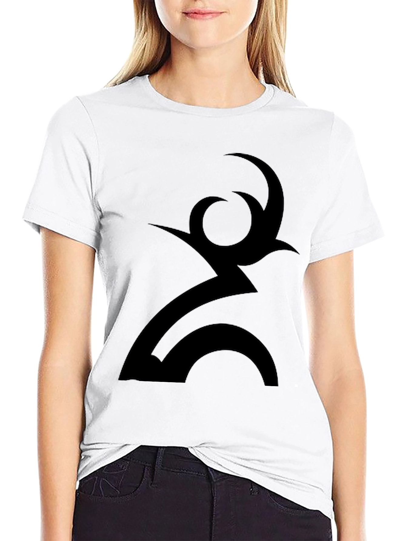 Abstract Symbol Graphic Black T-Shirt