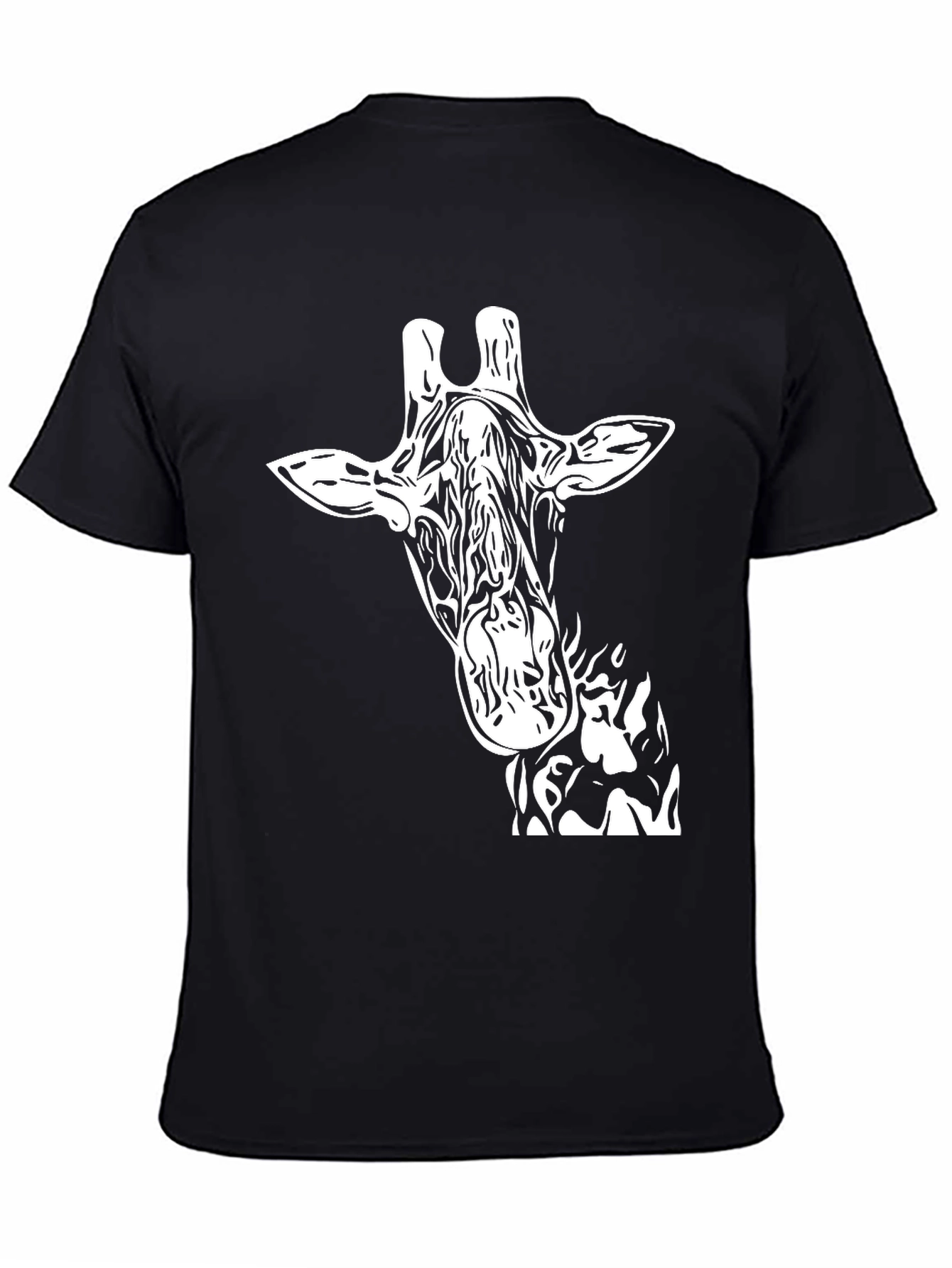Giraffe Graphic Print Black T-Shirt