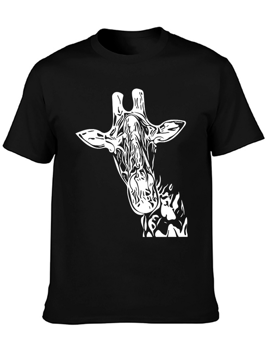 Giraffe Graphic Print Black T-Shirt
