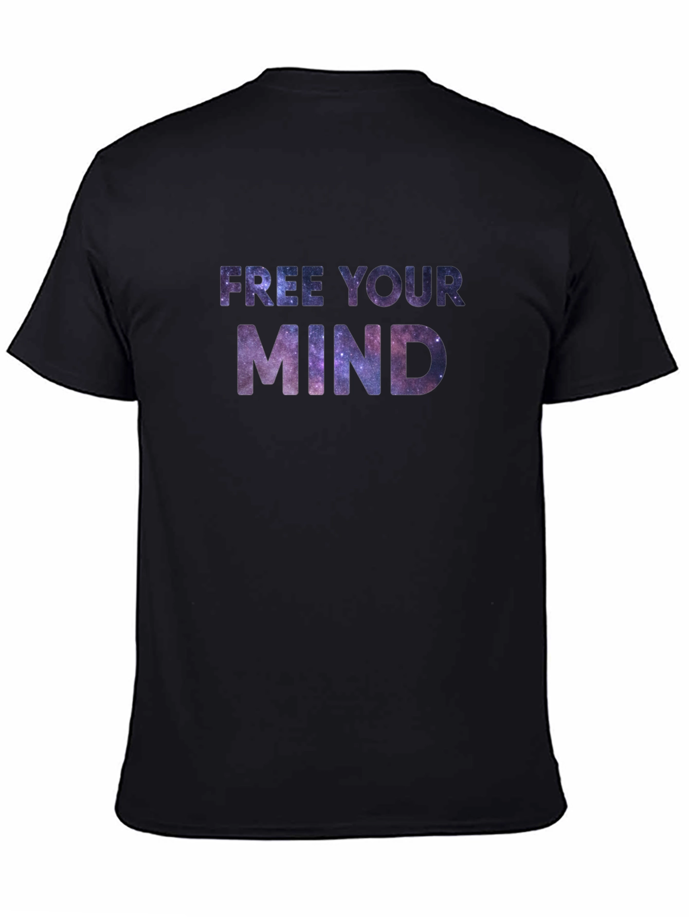 Free Your Mind Galaxy Print Black T-Shirt