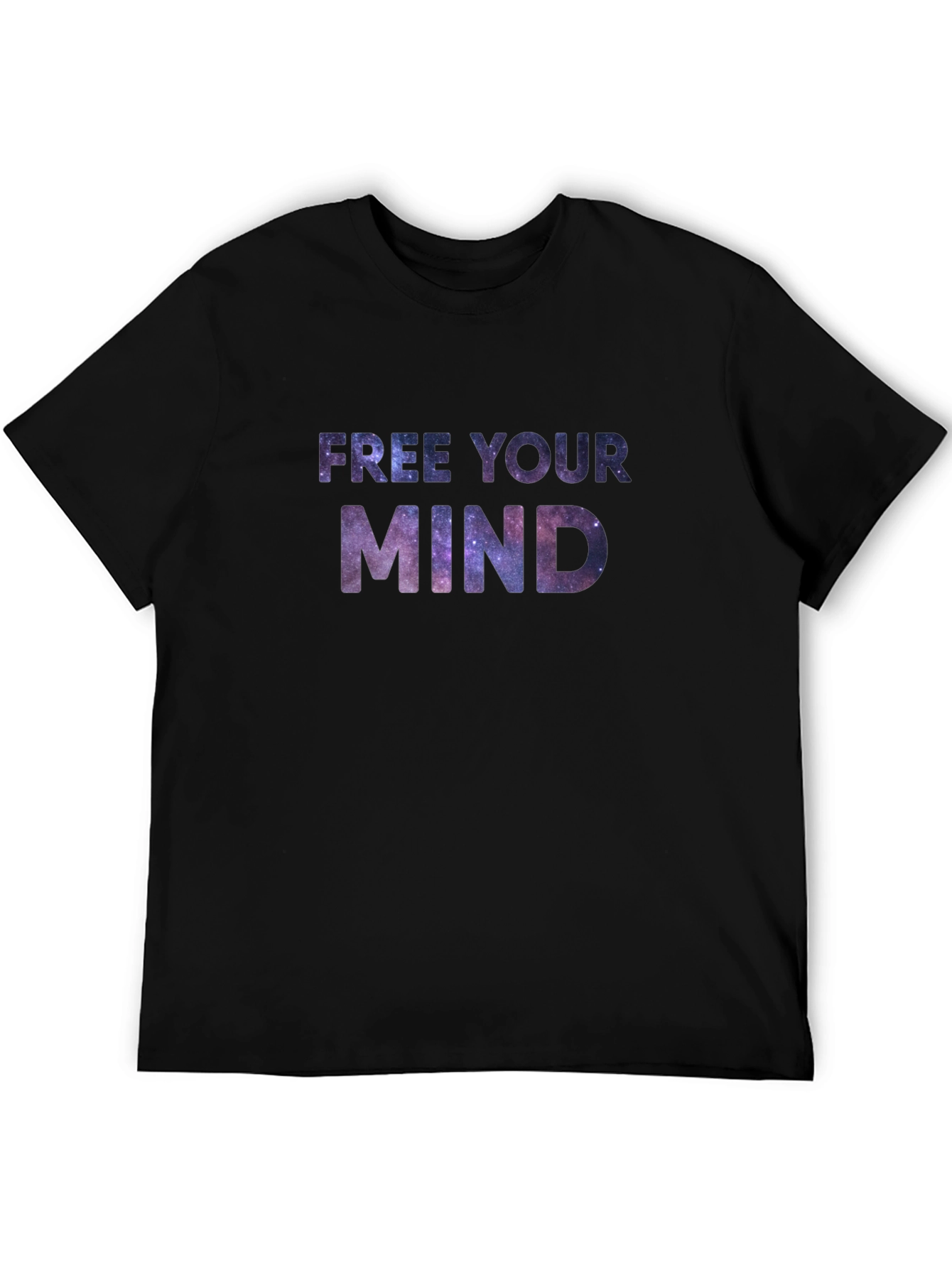 Free Your Mind Galaxy Print Black T-Shirt